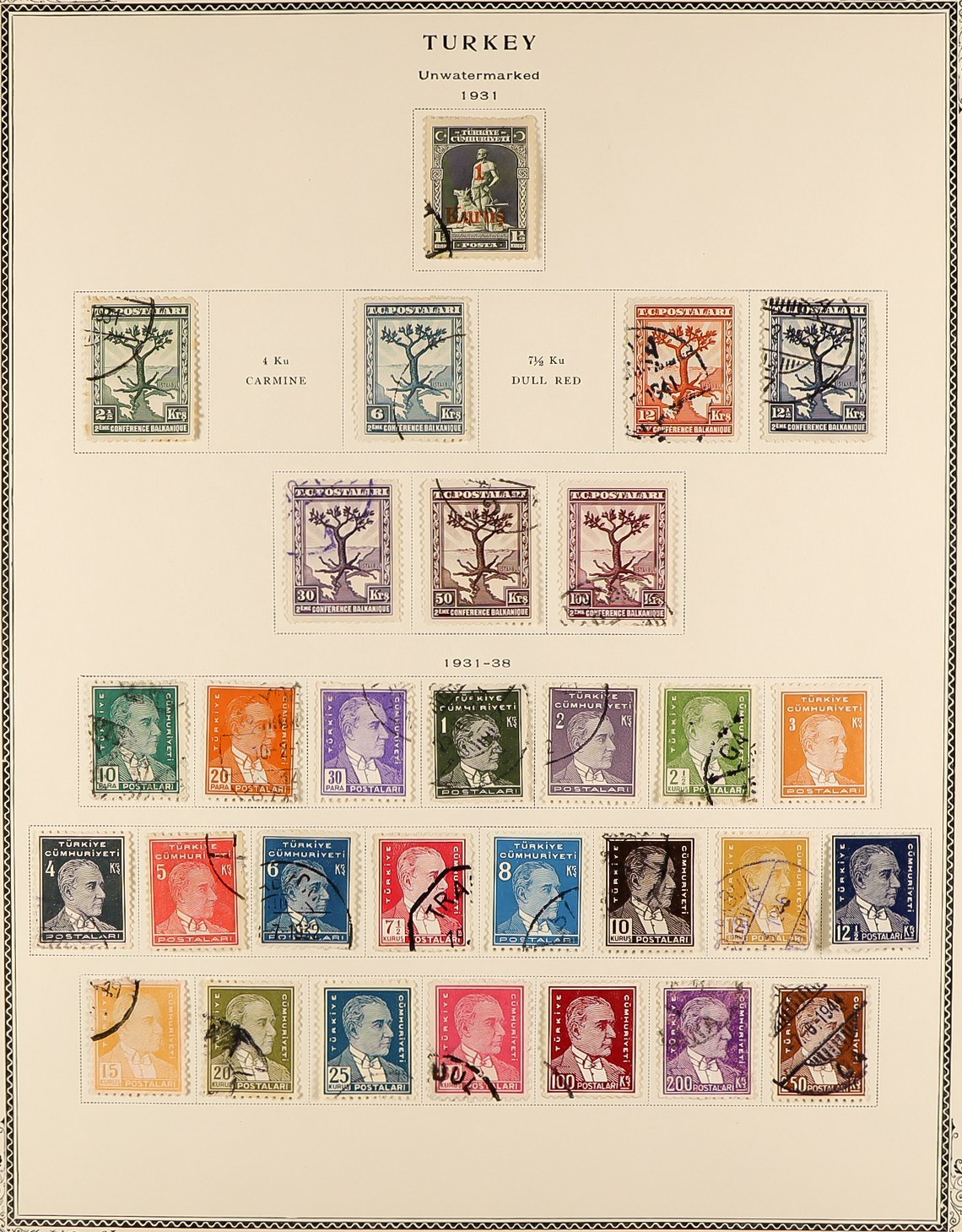 TURKEY 1863 - 1973 COLLECTION of approx. 1500 mint & used stamps in large 'Scott' Turkey album, note - Image 9 of 33