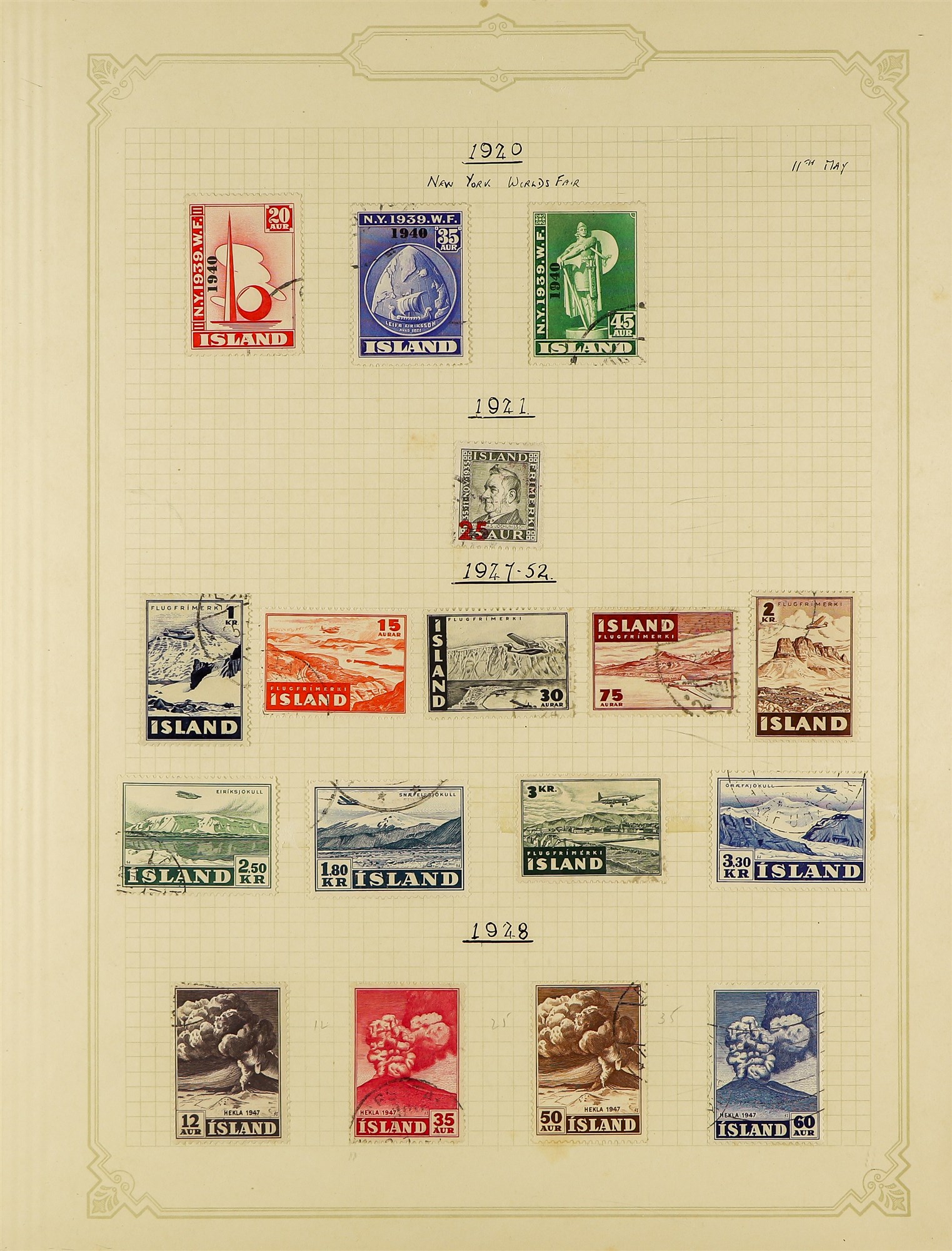 ICELAND 1901 - 1976 COLLECTION of over 700 used stamps on album pages, chiefly complete sets. Cat £ - Image 15 of 26