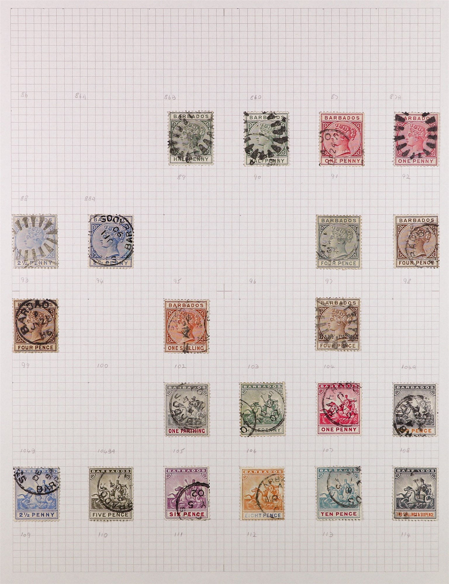 BARBADOS 1852 - 1980 USED COLLECTION of around 500 stamps & miniature sheets in album, comprehensive - Image 3 of 9