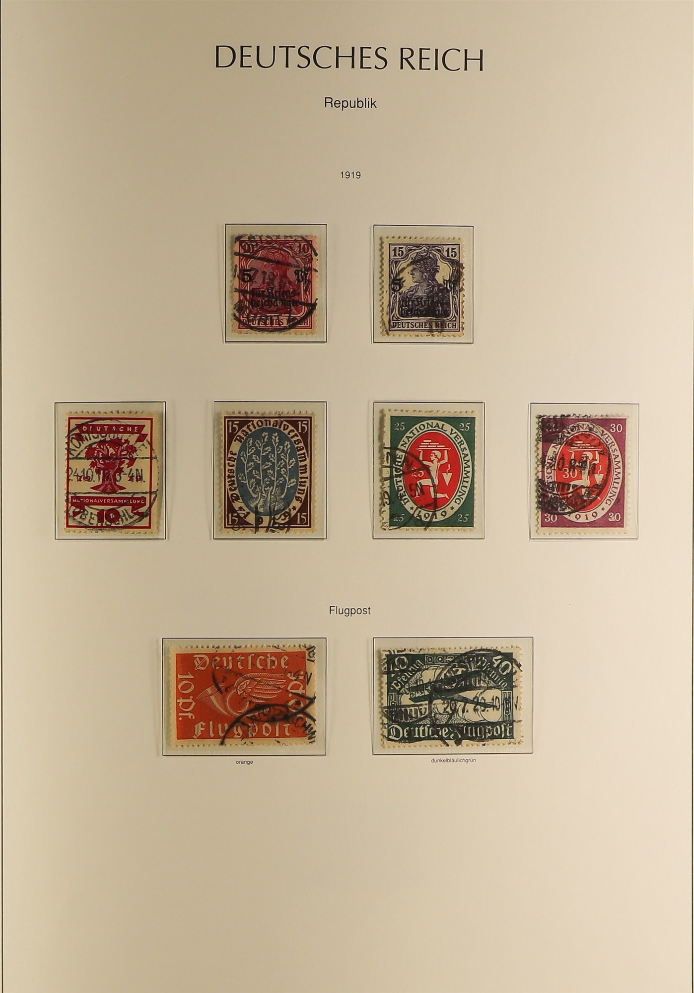 GERMANY 1872 - 1932 USED COLLECTION of over 400 stamps in hingeless album, many high / top values, - Image 2 of 6