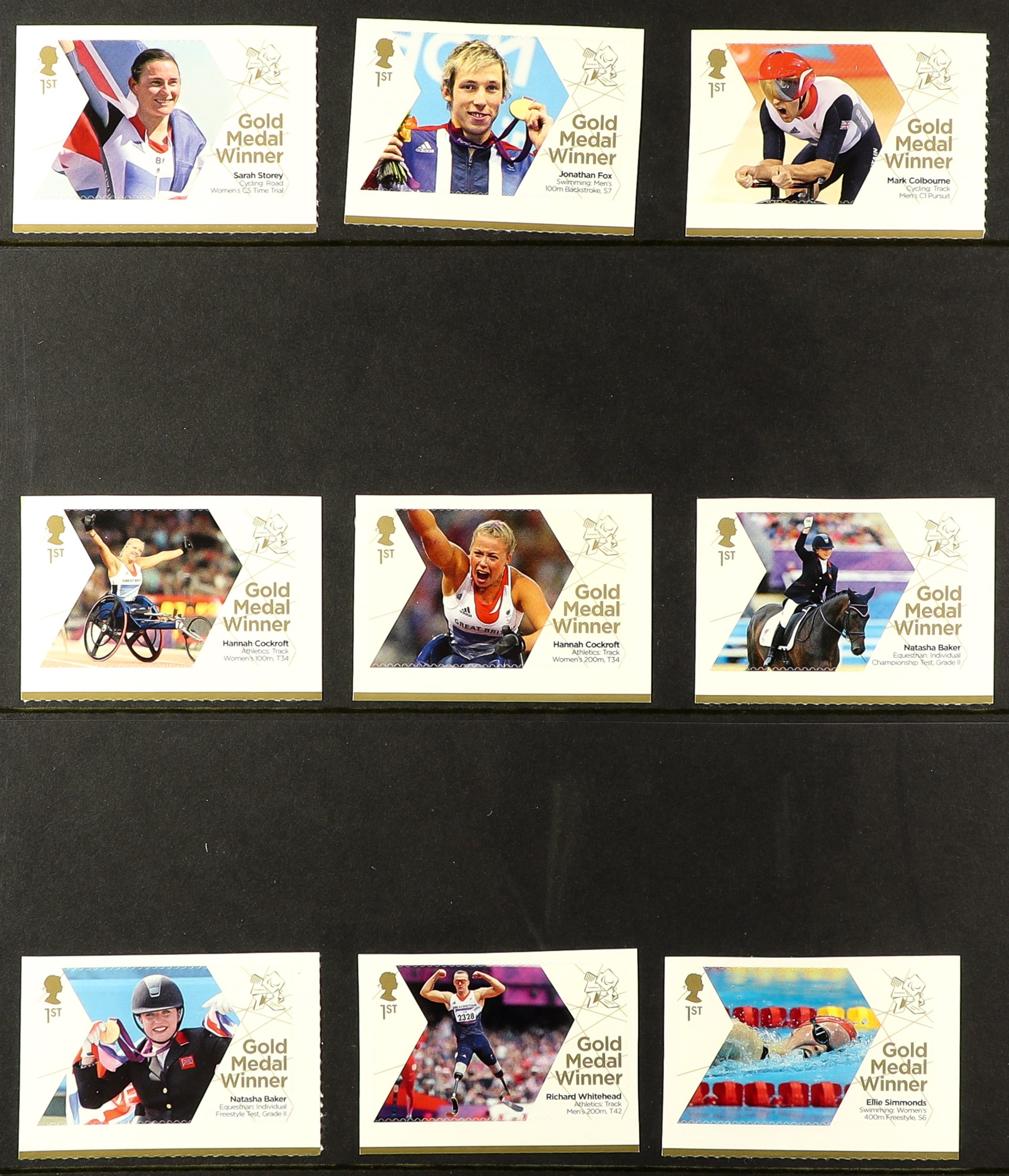 GB.ELIZABETH II NEVER HINGED MINT ASSEMBLY Includes 2012 Paralympic Gold Medal Winners sets incl - Image 5 of 12