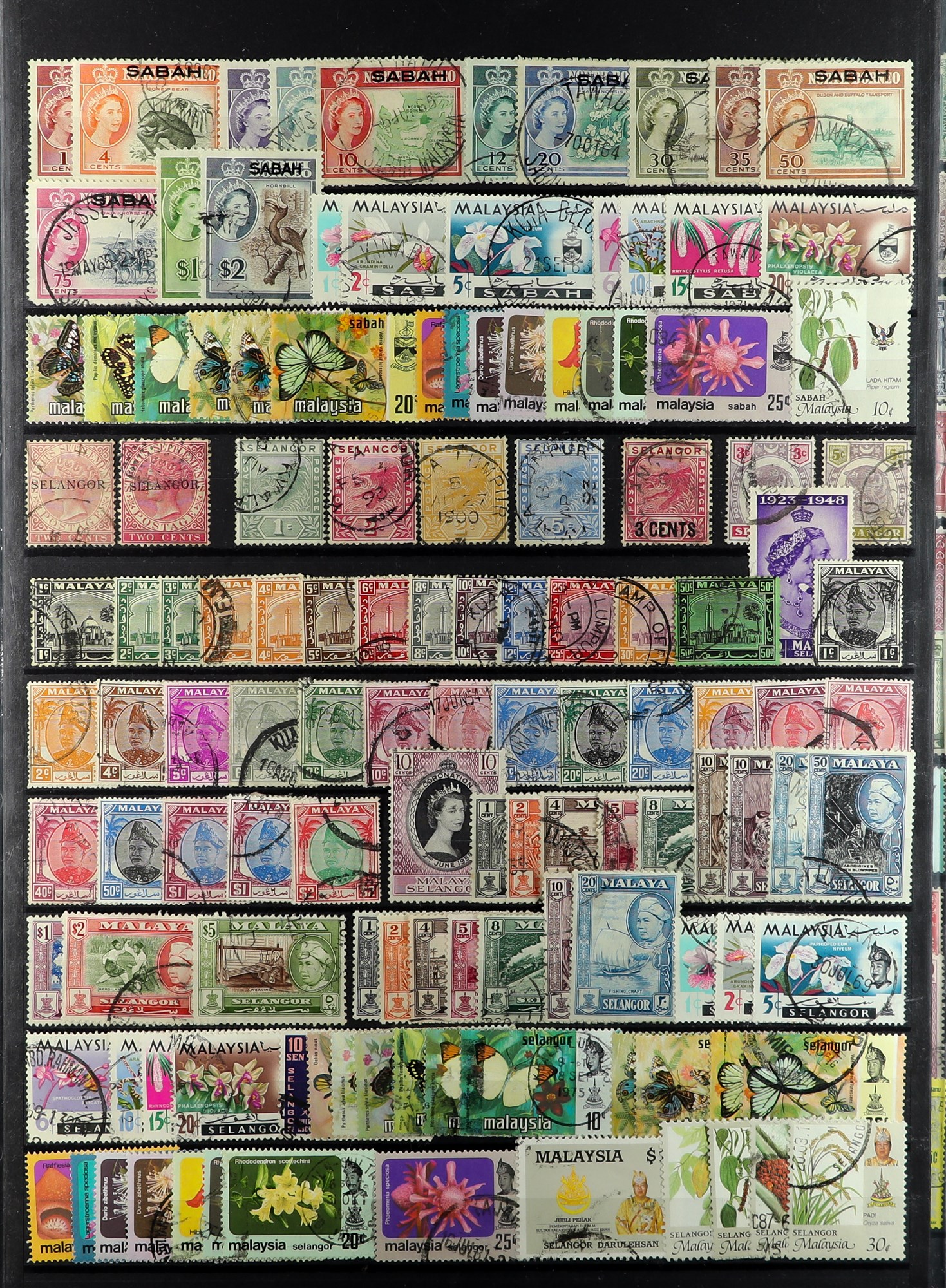MALAYA STATES 1881-1986 USED COLLECTION of around 900 stamps on protective pages, many higher - Image 6 of 8
