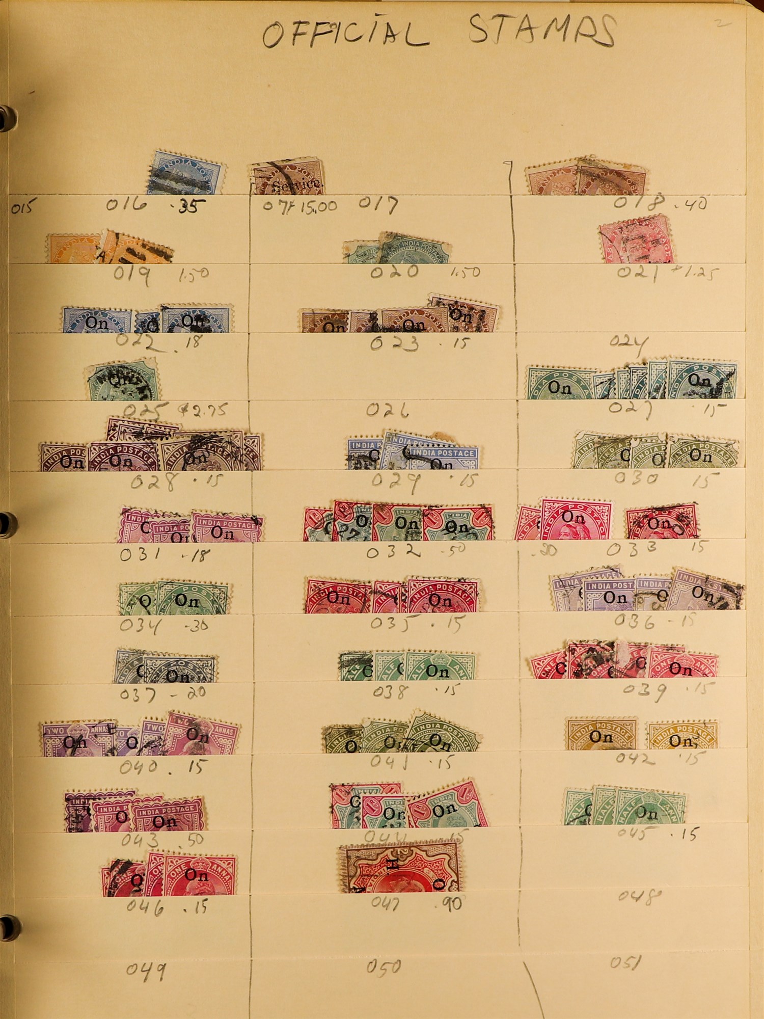 INDIA 1865 - 2005 IN BINDER chiefly used stamps tucked onto old manilla stock pages, in 3-ring - Image 9 of 11