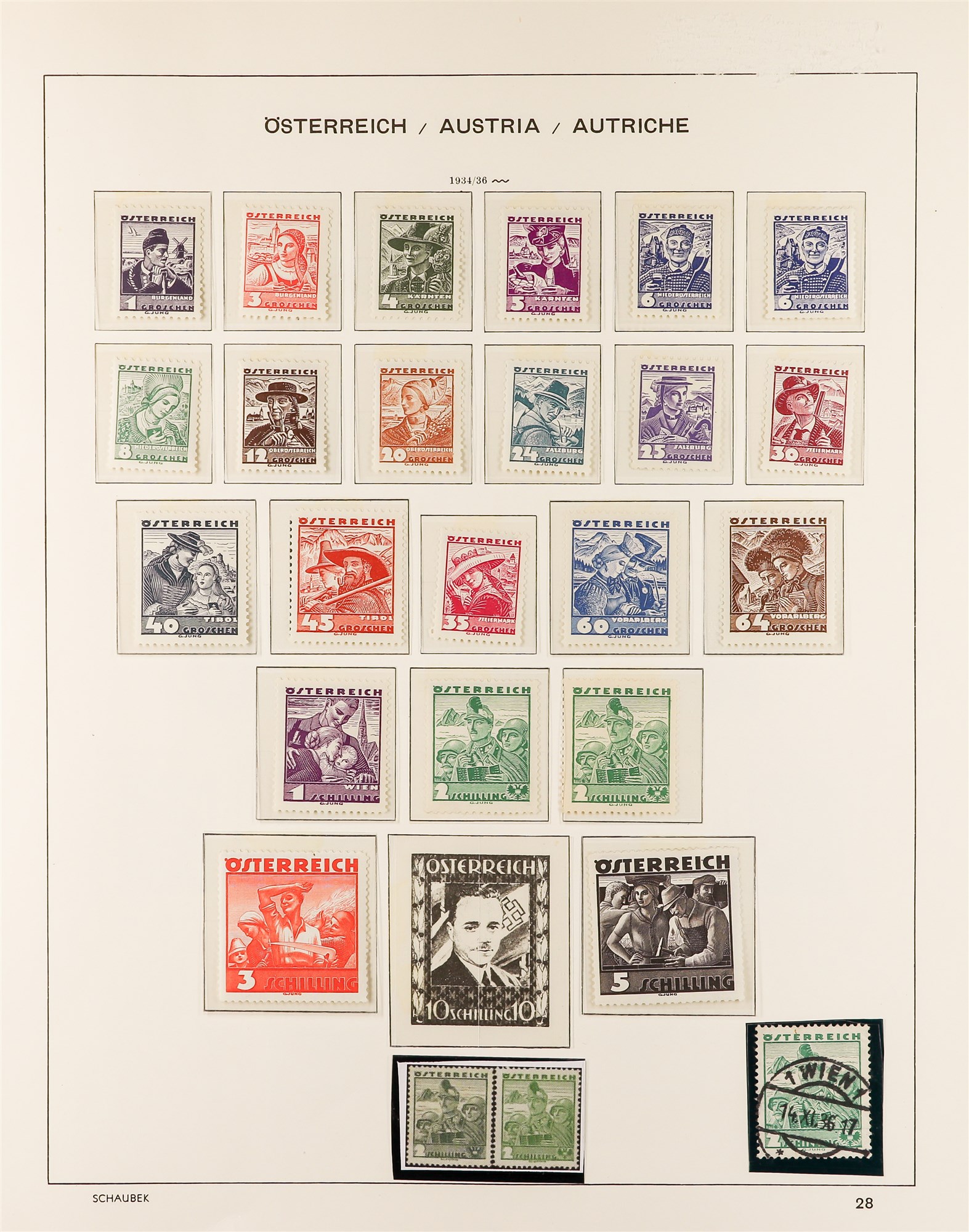 AUSTRIA 1850 - 1937 COLLECTION. of around 1000 mint & used stamps in Schaubek Austria hingeless - Image 21 of 29
