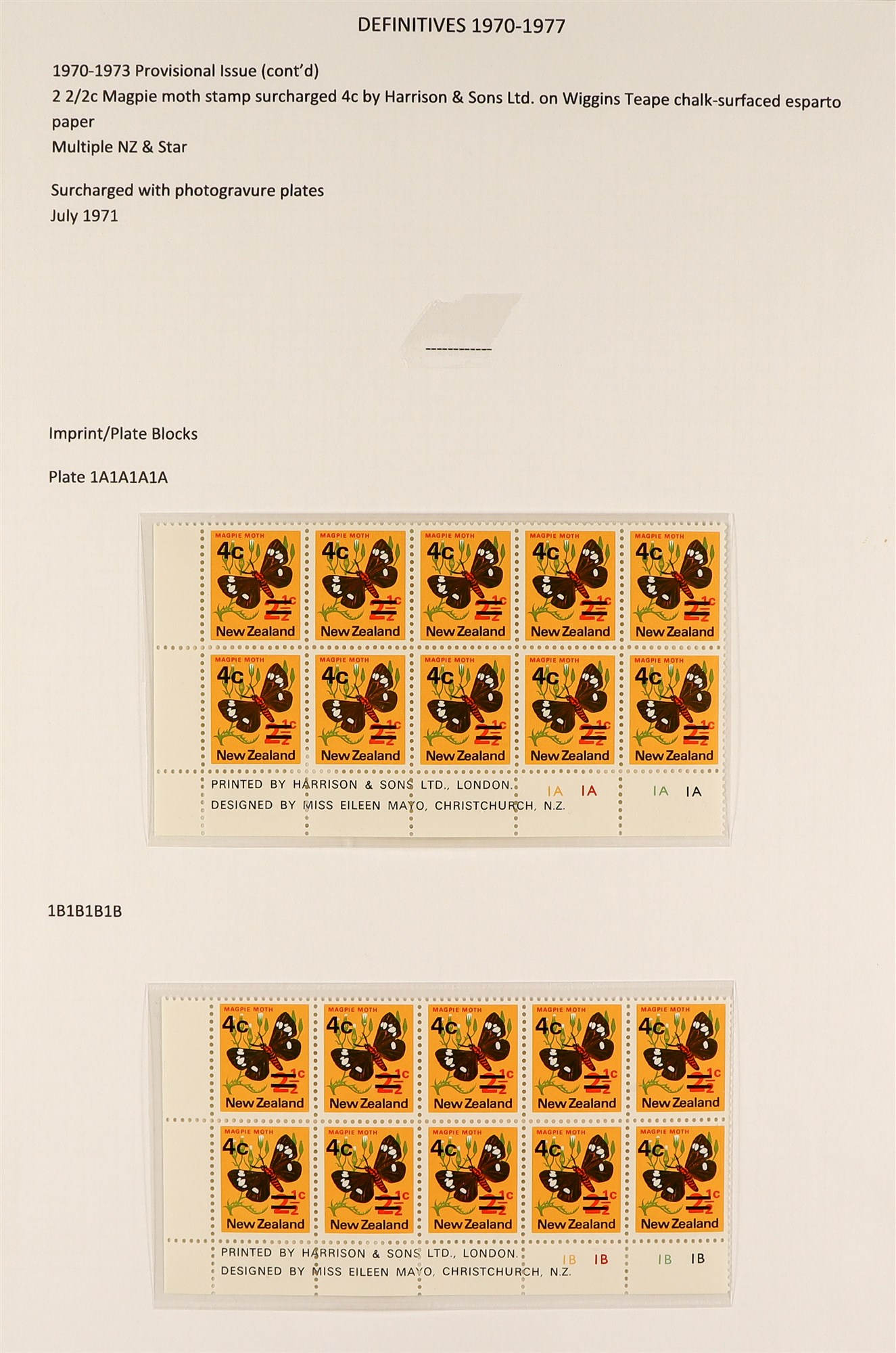 NEW ZEALAND 1970 - 1976 PICTORIALS SPECIALIZED COLLECTION of 110+ never hinged mint plate + - Image 9 of 11