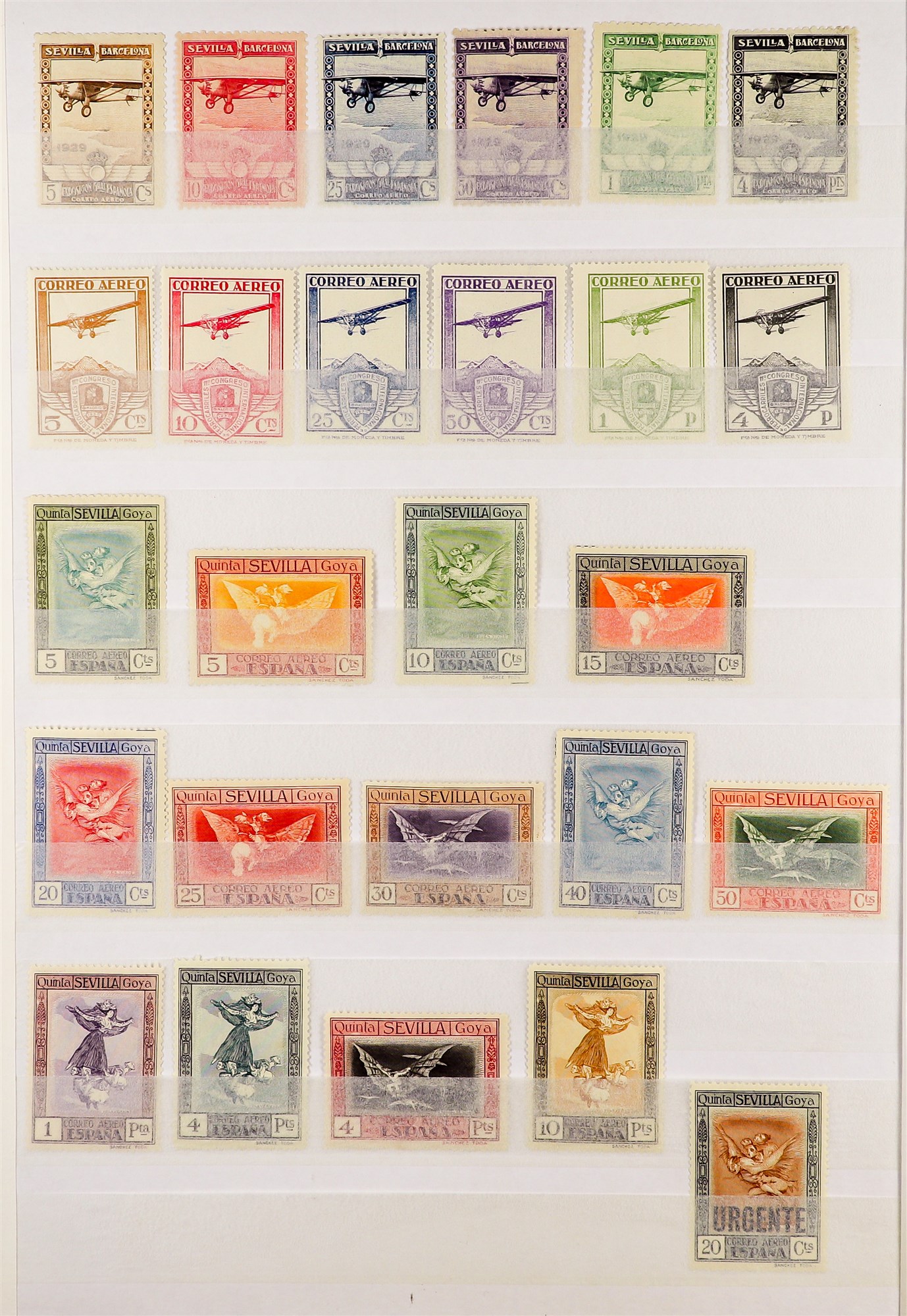 SPAIN 1920 - 1952 AIR POST STAMPS collection of over 150 mint stamps on protective pages, many sets. - Image 2 of 6