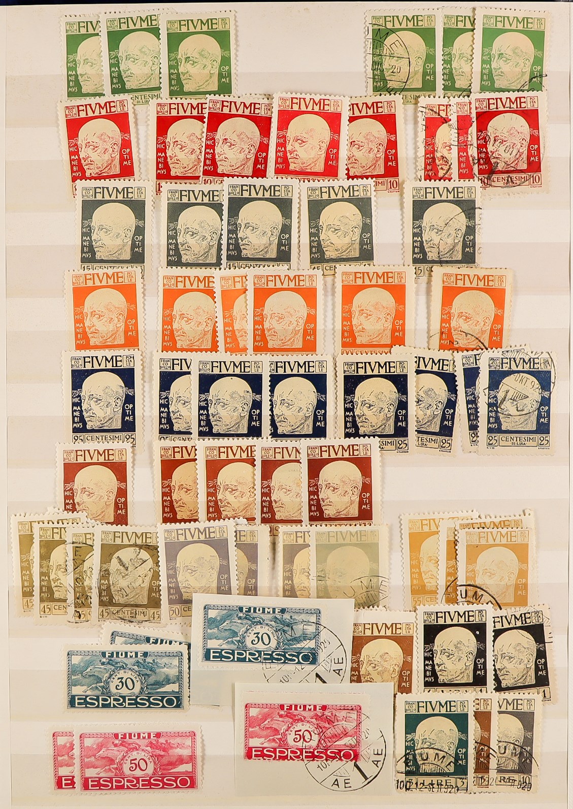 FIUME 1918 - 1924 ACCUMULATION of around 1500 mint & used stamps in stockbook, various overprints on - Image 21 of 29