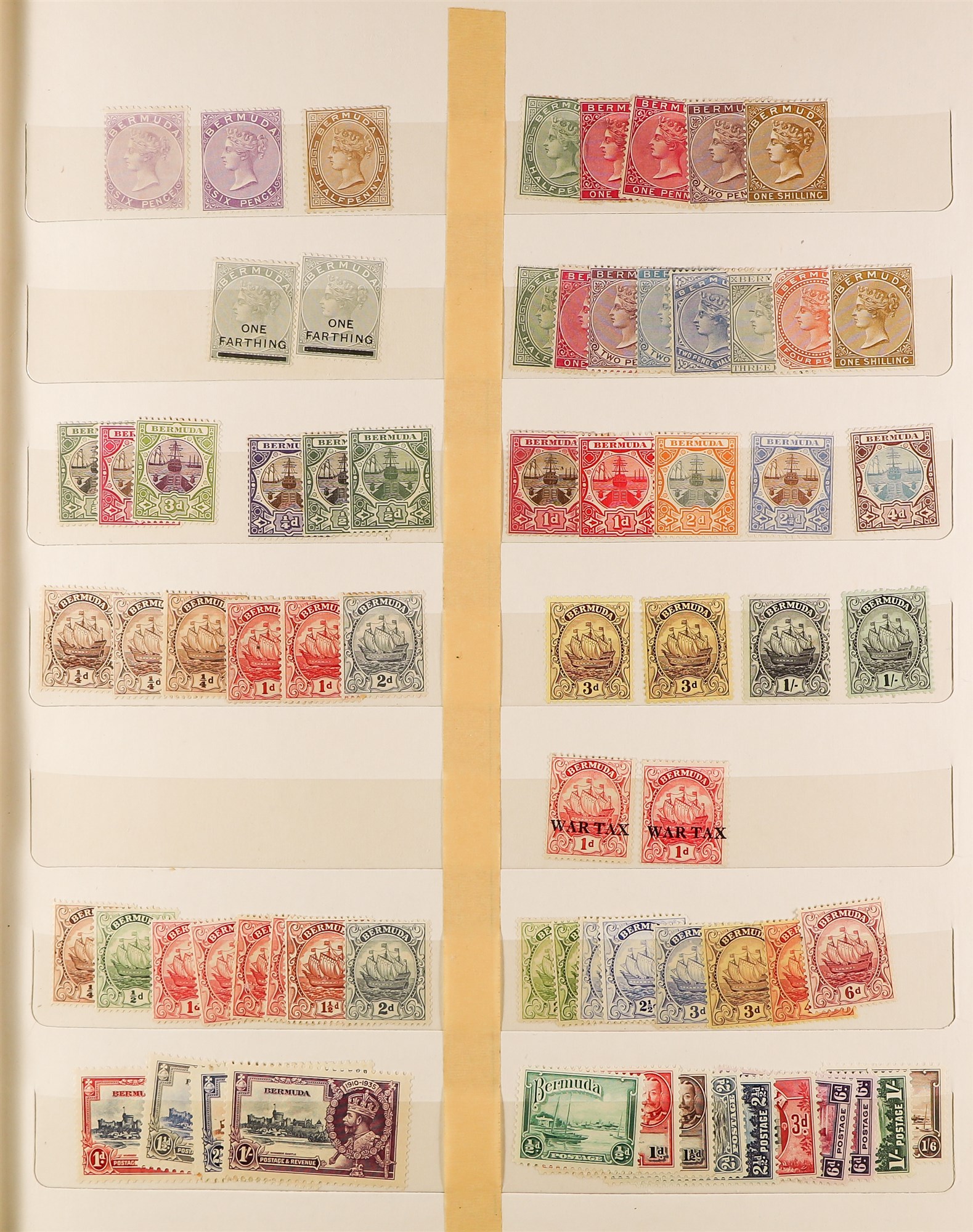 BERMUDA 1865 - 1990's COLLECTION of around 700 mint and used stamps on stock book pages, many