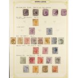 SIERRA LEONE 1859 - 1897 COLLECTION of 46 used stamps on album pages, note 1859-74 6d (5, shades