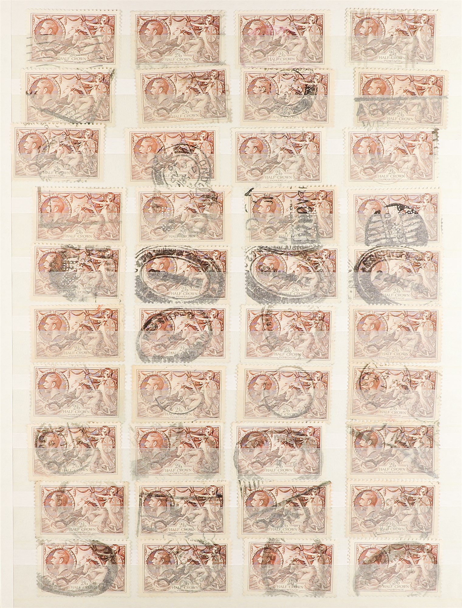 GB.GEORGE V 1934 RE-ENGRAVED SEAHORSES approx 600 used examples - 2s6d browns (440+), 5s rose- - Image 6 of 16