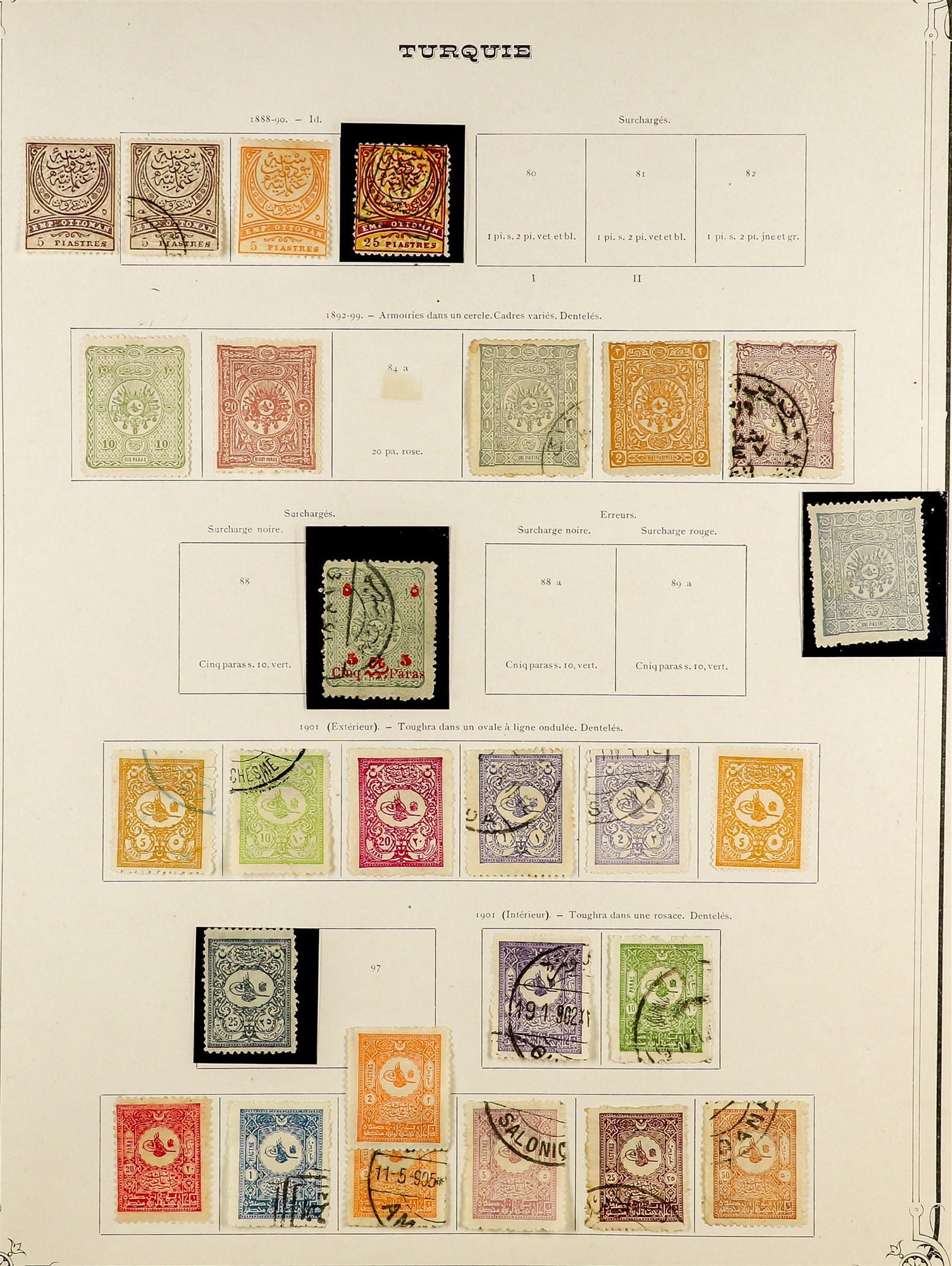 TURKEY 1865 - 1920 COLLECTION of 500+ mint and used stamps on album pages, 1865-69 Duloz types incl. - Image 3 of 12