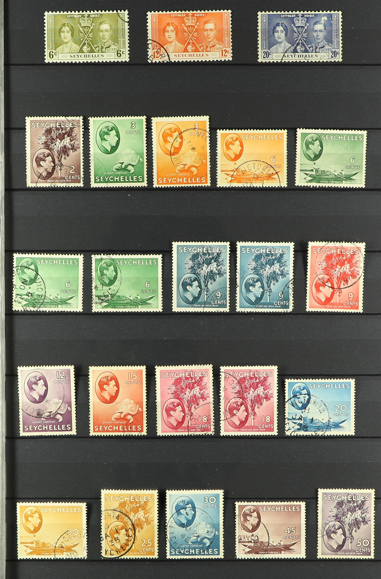 SEYCHELLES 1890 - 1952 COLLECTION of over 130 used stamps on protective pages, comprehensive incl - Image 3 of 4