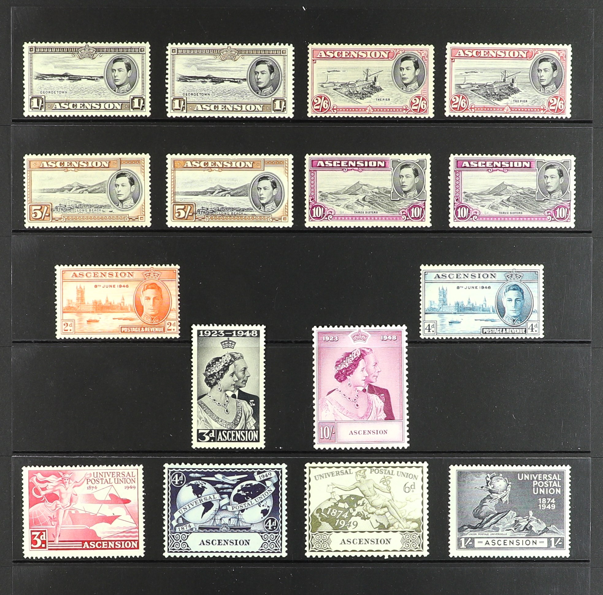 ASCENSION 1937 - 1949 MINT COLLECTION of over 40 stamps on protective pages, complete from 1937 - Image 2 of 2