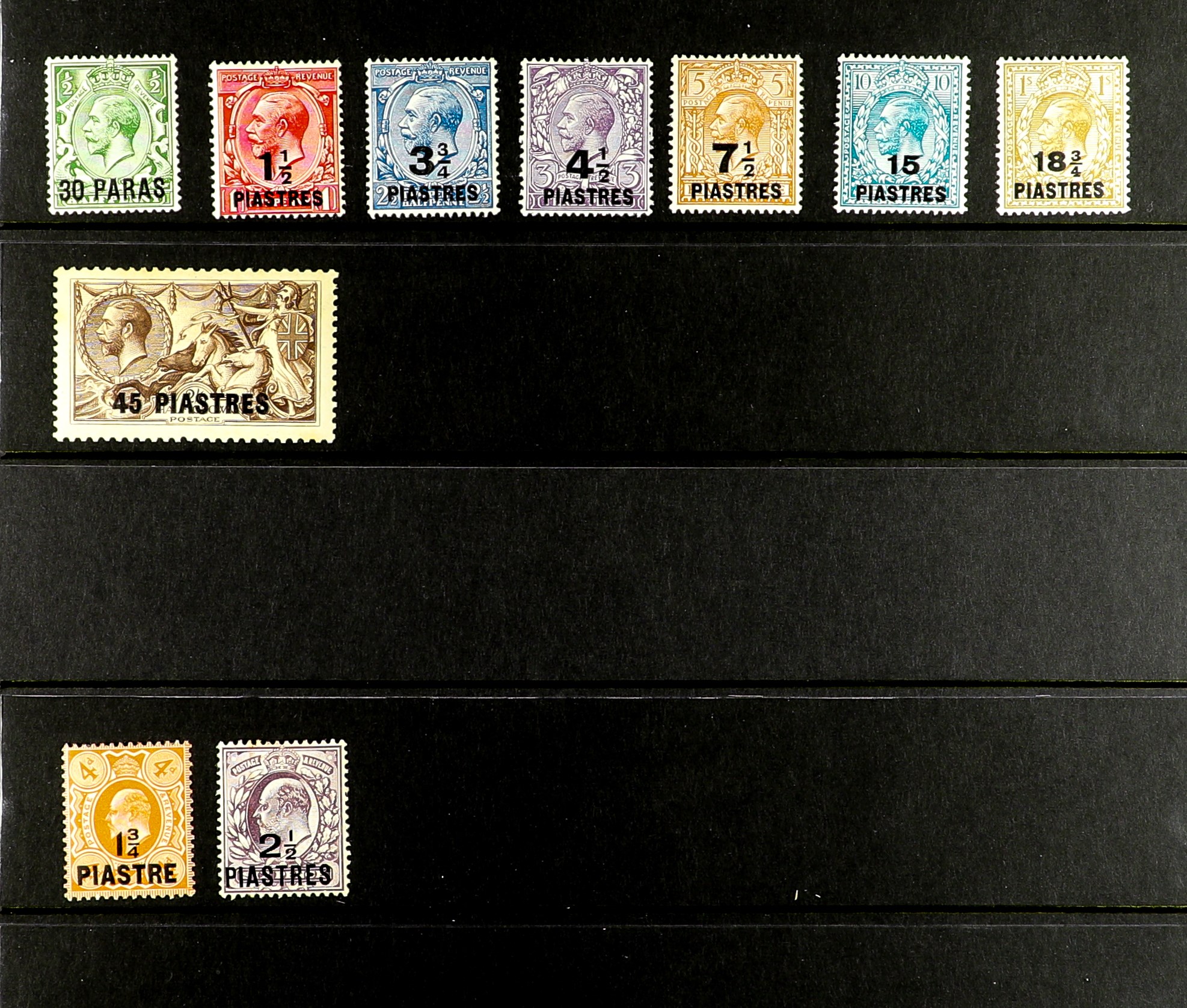 BR. LEVANT 1896 - 1921 MINT STAMPS on album pages + Hagner page, plenty of higher values (67 - Image 6 of 6