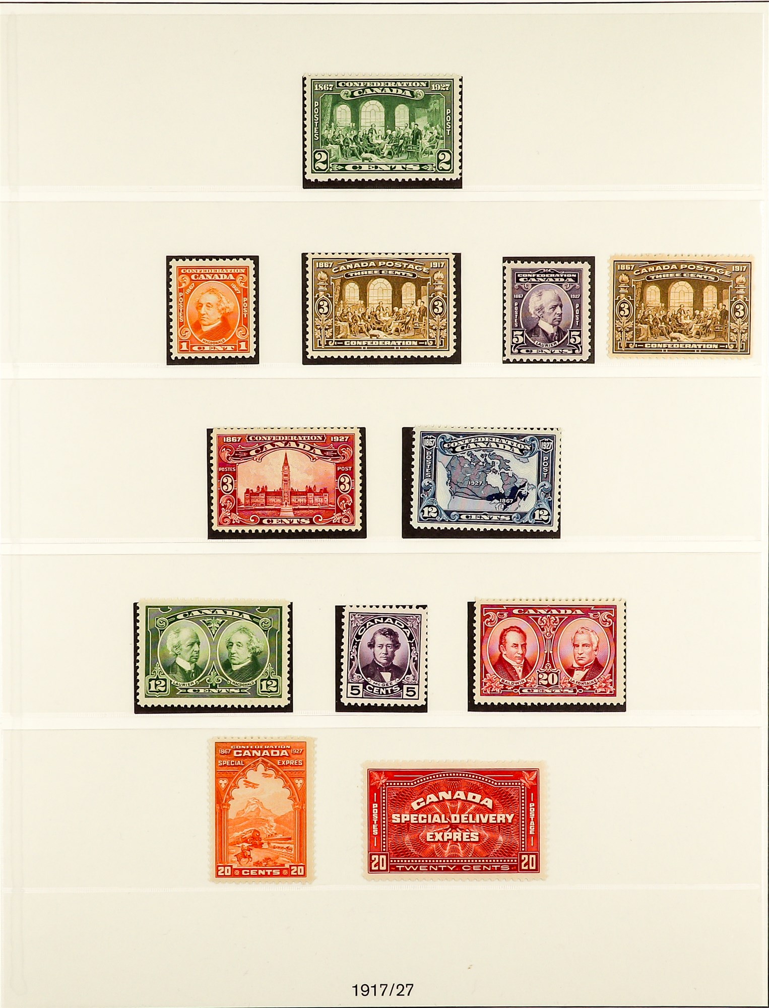 CANADA 1911 - 1936 MINT / NEVER HINGED MINT COLLECTION of around 150 stamps on hingeless pages, - Image 7 of 9