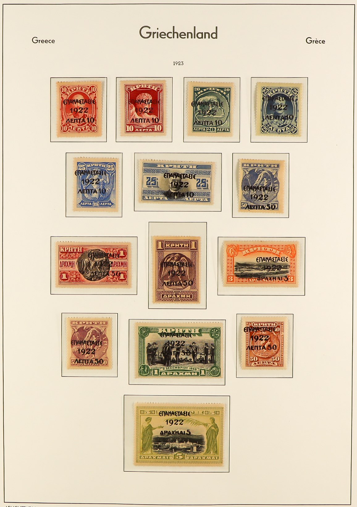 GREECE 1923 - 1944 MINT / NEVER HINGED MINT COLLECTION of 200+ stamps on hingeless album pages, note - Image 2 of 21