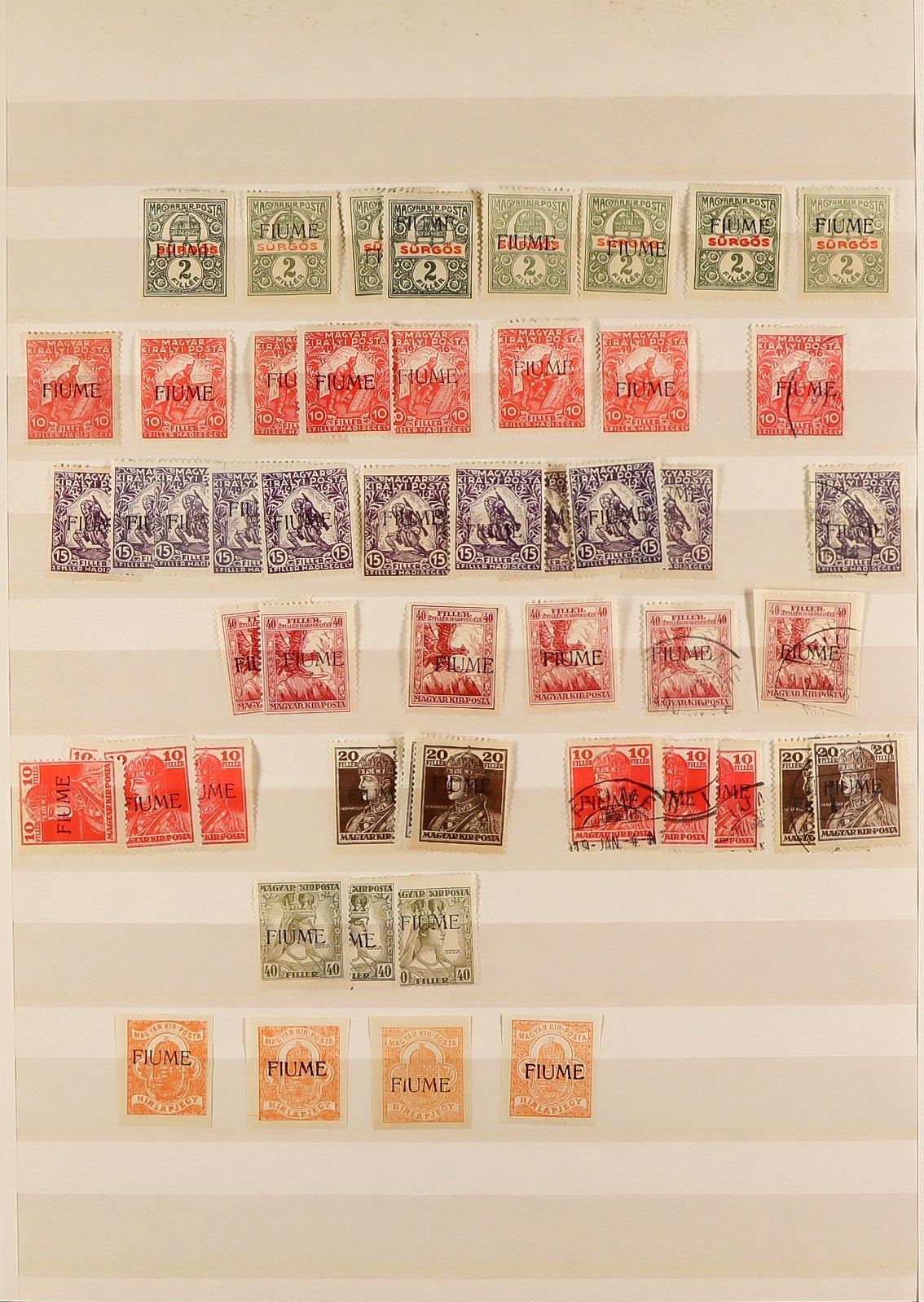 FIUME 1918 - 1924 ACCUMULATION of around 1500 mint & used stamps in stockbook, various overprints on - Image 26 of 29