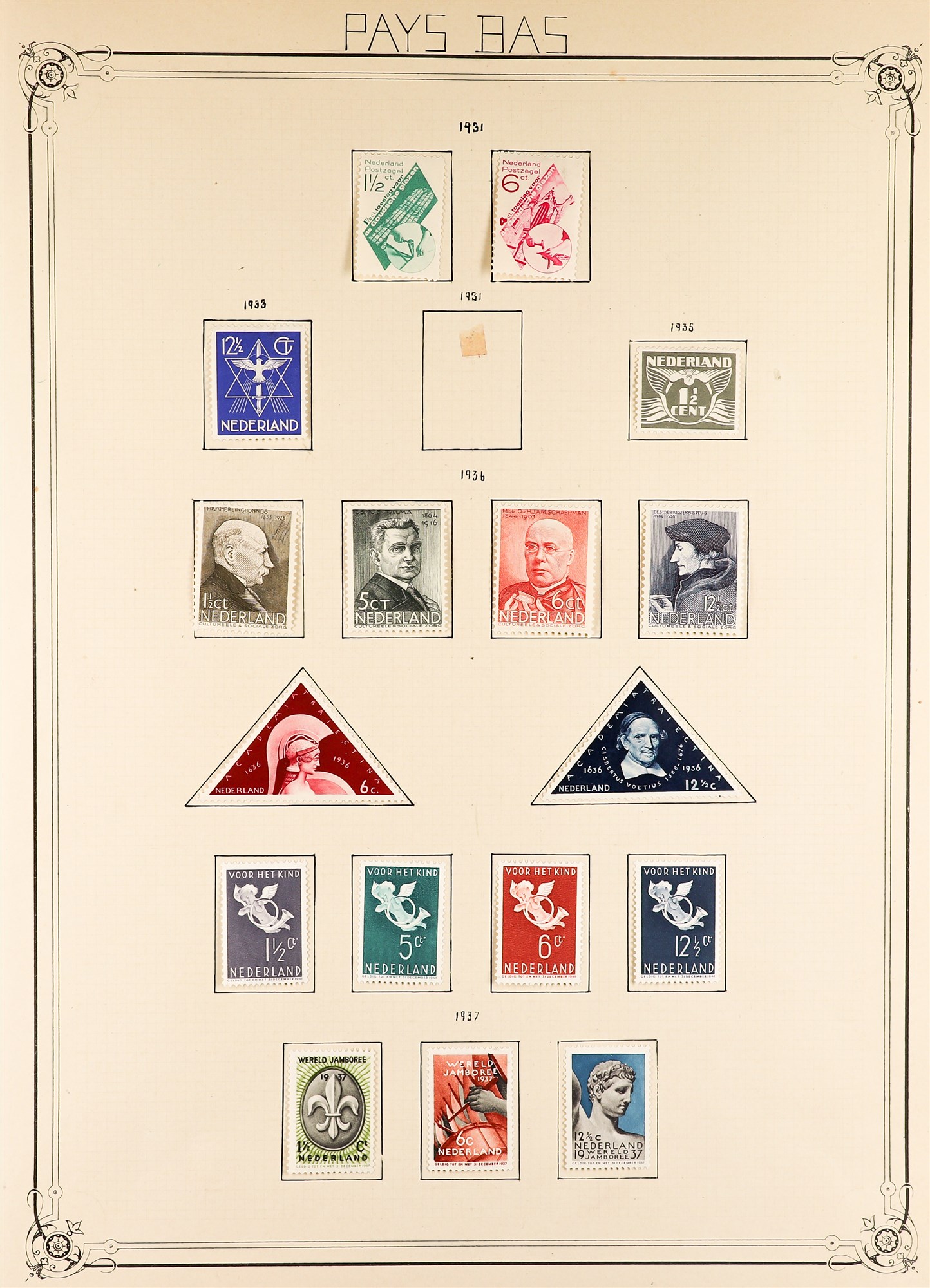 NETHERLANDS 1921 - 1939 MINT SETS collection on album pages, Michel €3000+ (110+ stamps) - Image 4 of 6