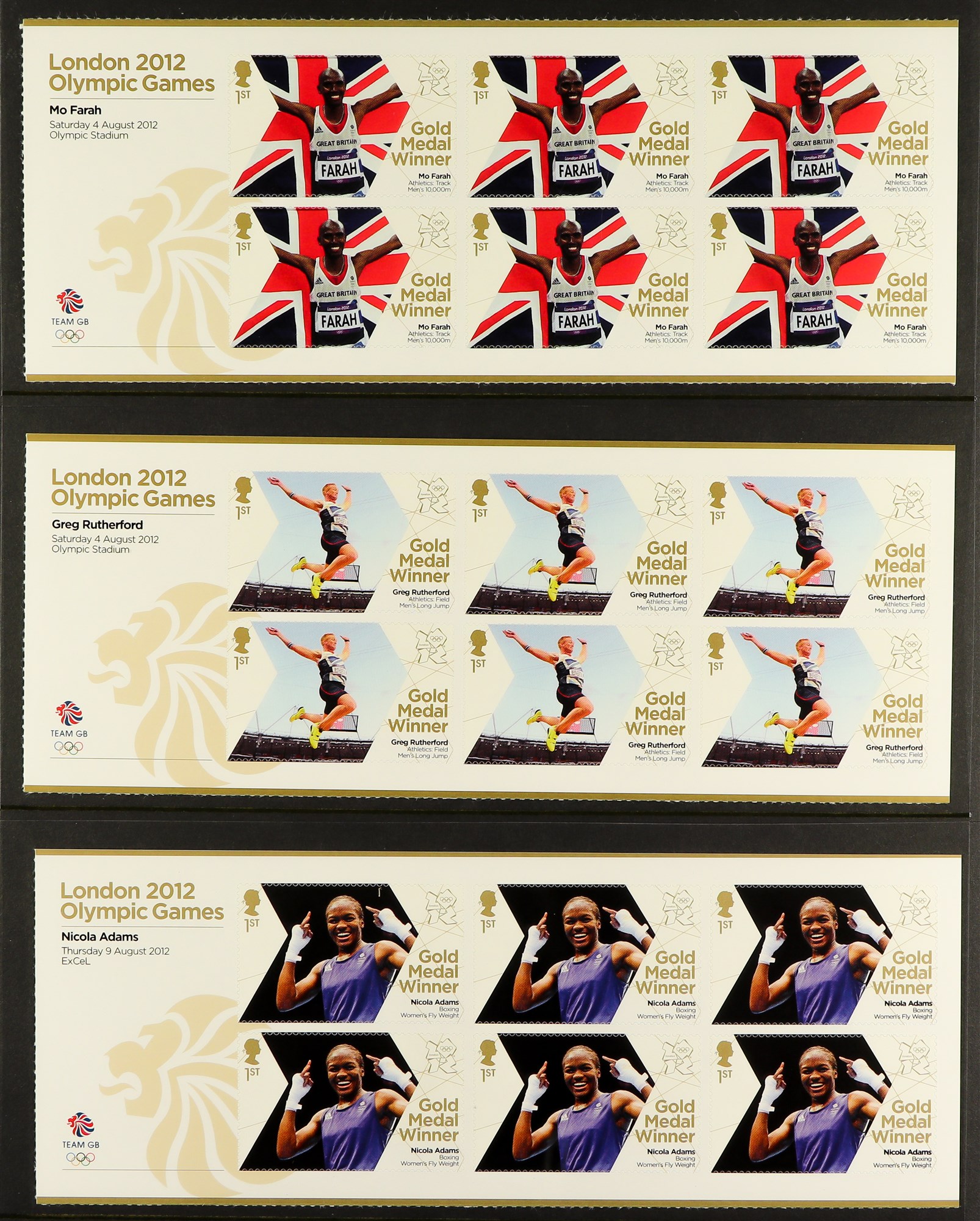 GB.ELIZABETH II 2012 Olympic Gold Medal Winners complete set of sheetlets of 6, SG 3342a/70a, and - Image 8 of 16
