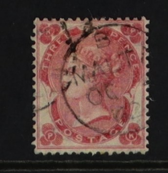 MALTA 1862 3d carmine-rose with very fine MALTA OC 62 cds cancellation, SG Z41. Cat £140.