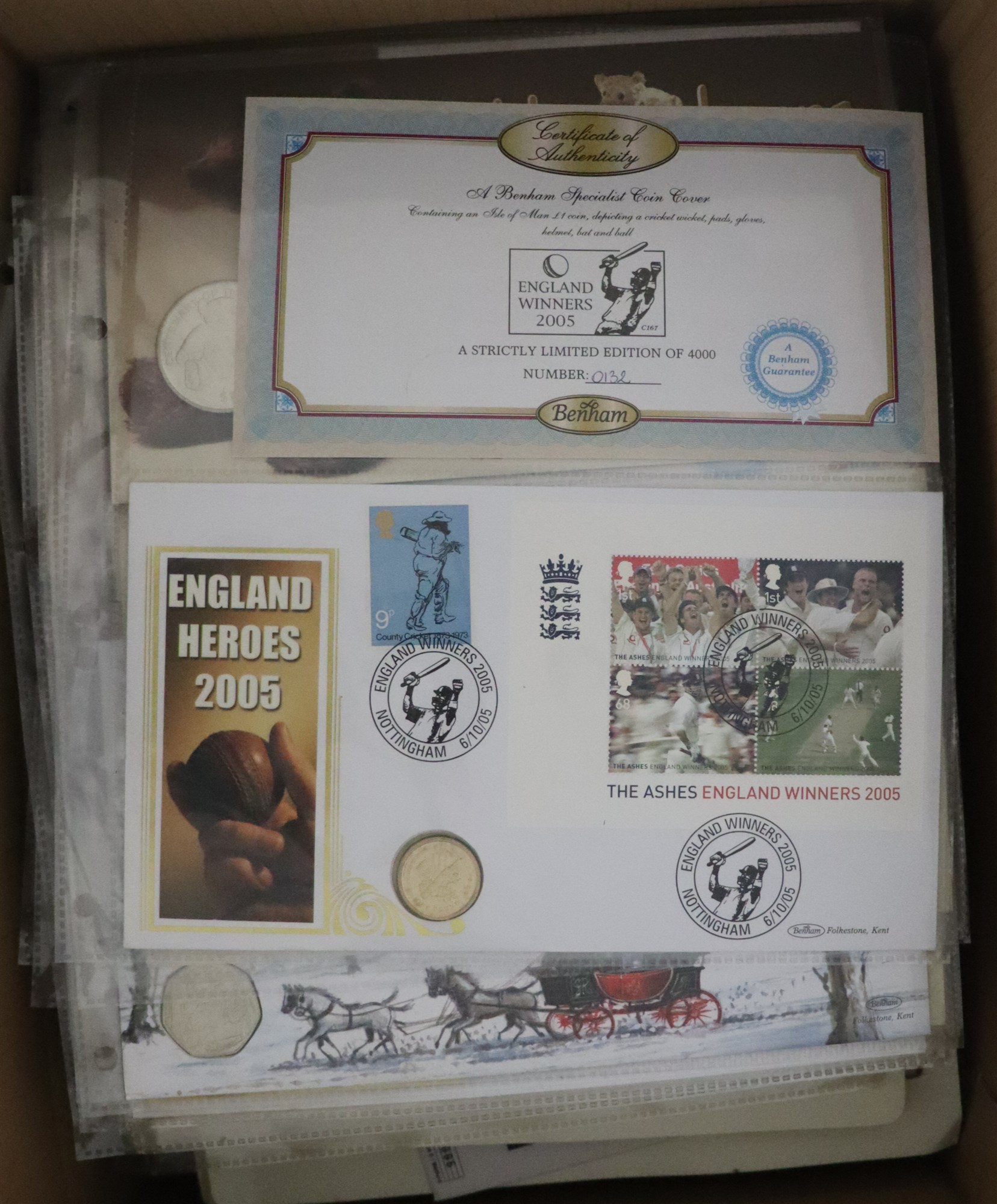 GB. COVERS & POSTAL HISTORY COIN COVERS 1990's-2010's collection on pages, includes mostly Benham - Image 24 of 24