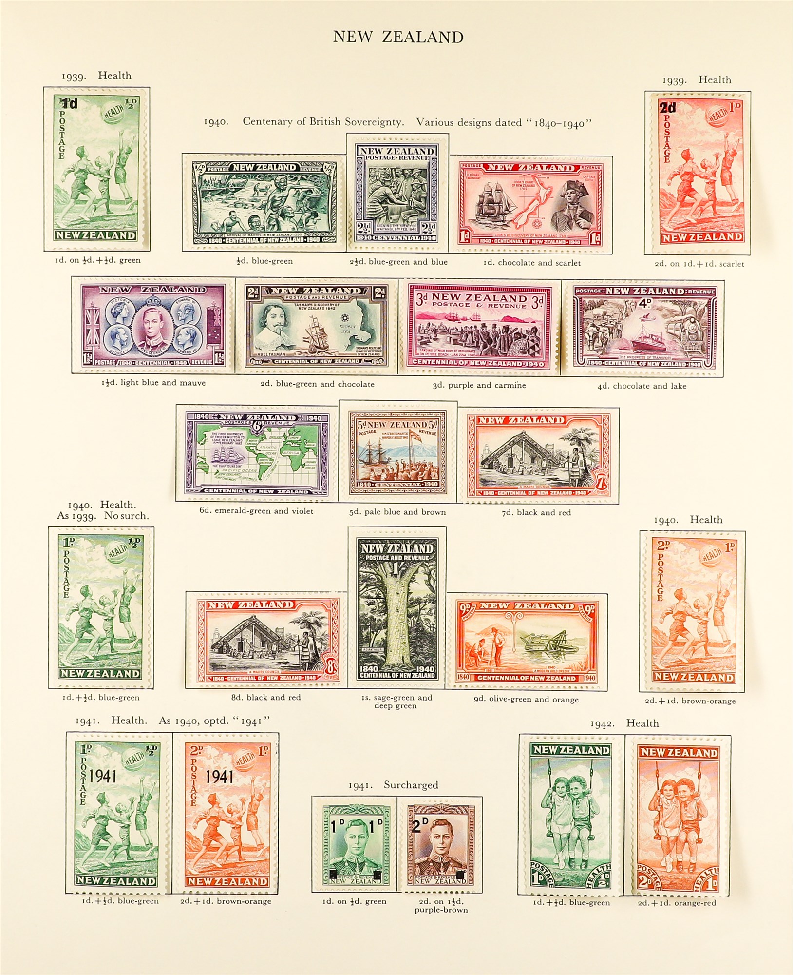 NEW ZEALAND 1936 - 1947 MINT COLLECTION, MUCH 'BACK OF THE BOOK' complete for the regular postal - Image 2 of 7