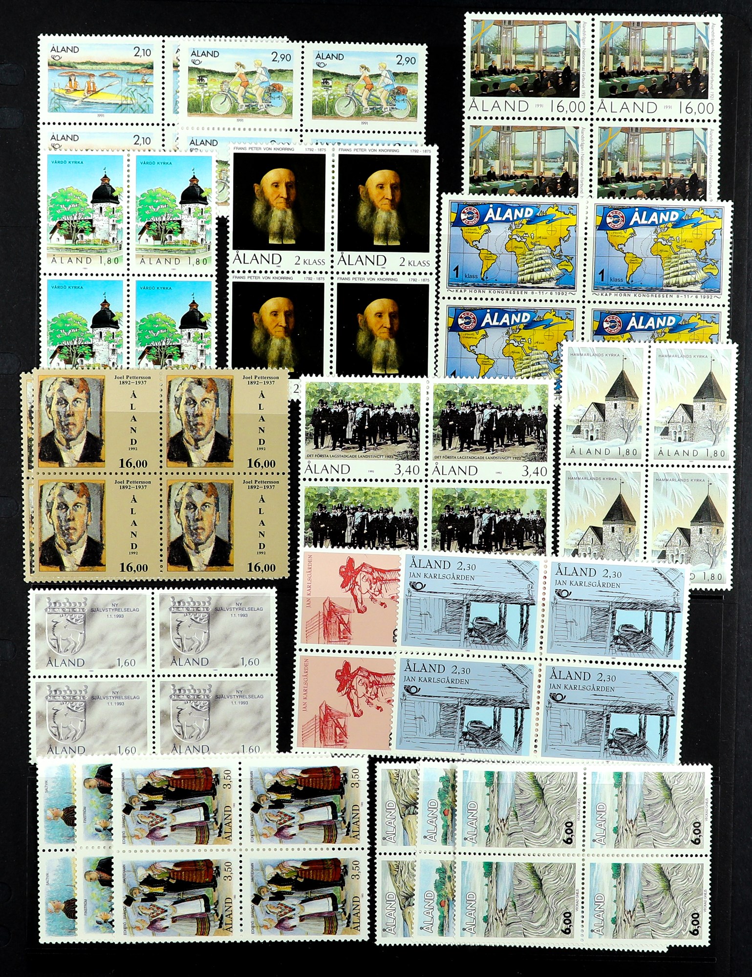 ALAND ISLANDS 1984 - 2001 COLLECTION complete for the period in never hinged mint blocks 4, also all - Image 3 of 12