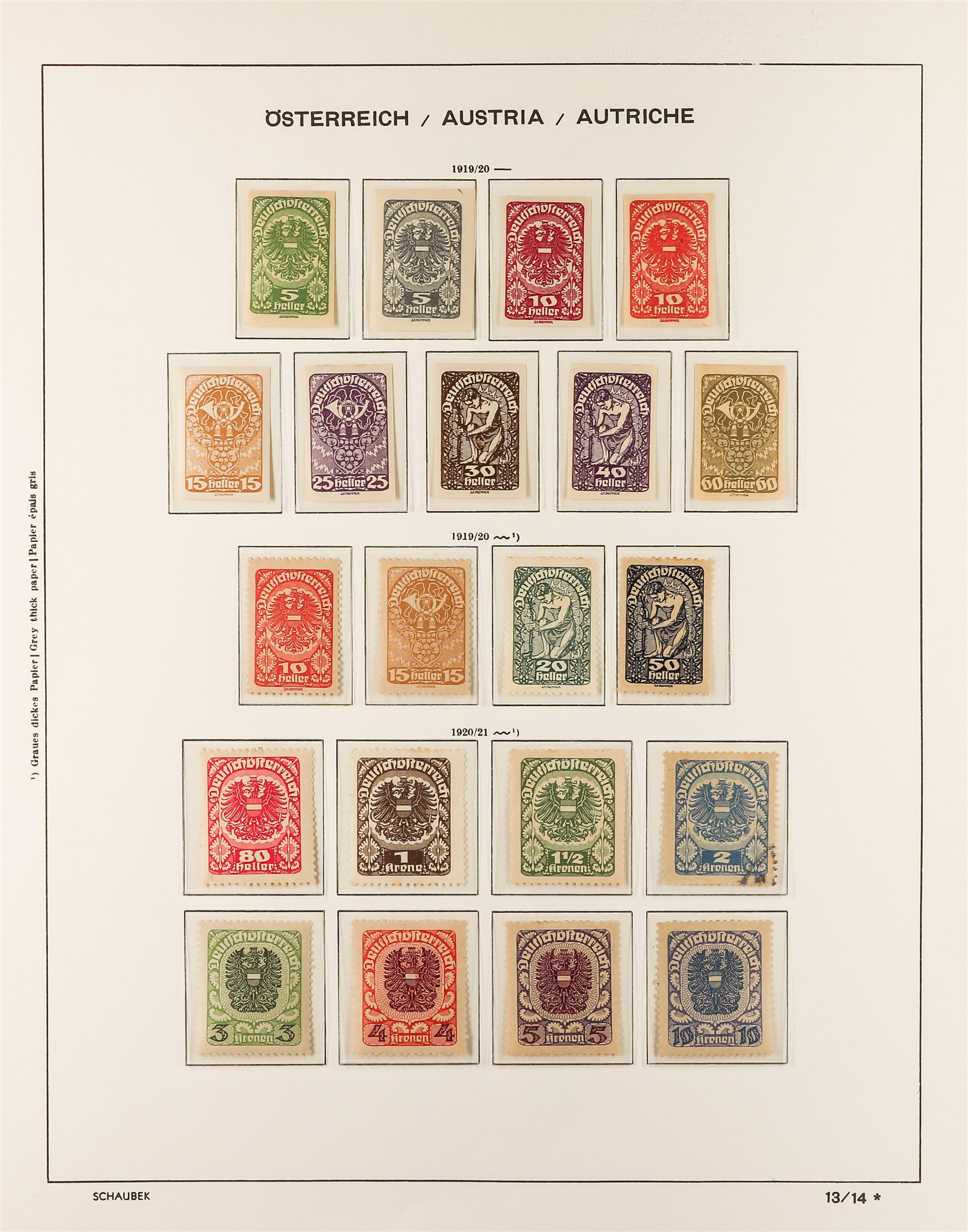 AUSTRIA 1850 - 1937 COLLECTION. of around 1000 mint & used stamps in Schaubek Austria hingeless - Image 15 of 29