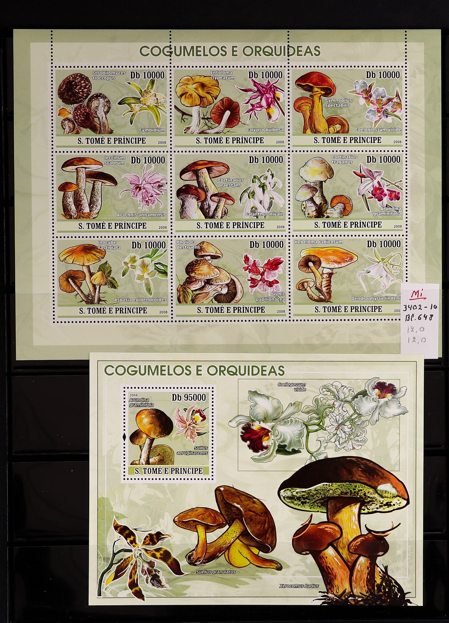 PORTUGUESE COLONIES FUNGI STAMPS OF ST THOMAS & PRINCE ISLANDS 1984 - 2014 never hinged mint - Image 8 of 30