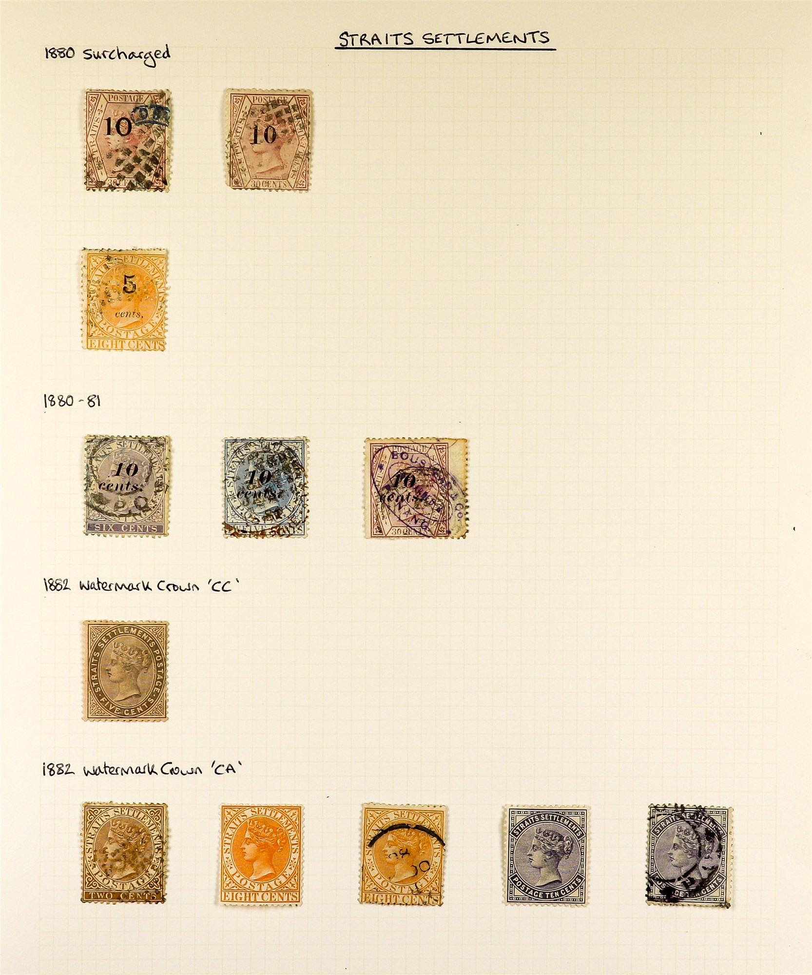 MALAYA-STRAITS SETT. 1867 - 1899 COLLECTION of over 100 chiefly used 19th Century stamps on album - Image 2 of 6