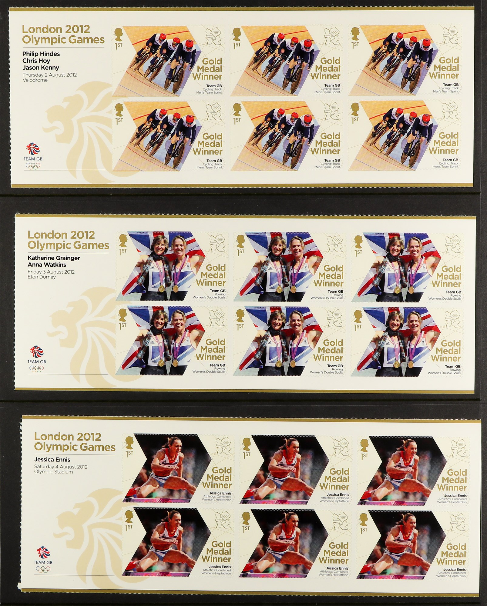GB.ELIZABETH II 2012 Olympic Gold Medal Winners complete set of sheetlets of 6, SG 3342a/70a, and - Image 4 of 16