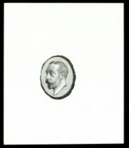 GB.GEORGE V DOWNEY HEAD ESSAY of the three-quarter face head, typograph printed with surround partly