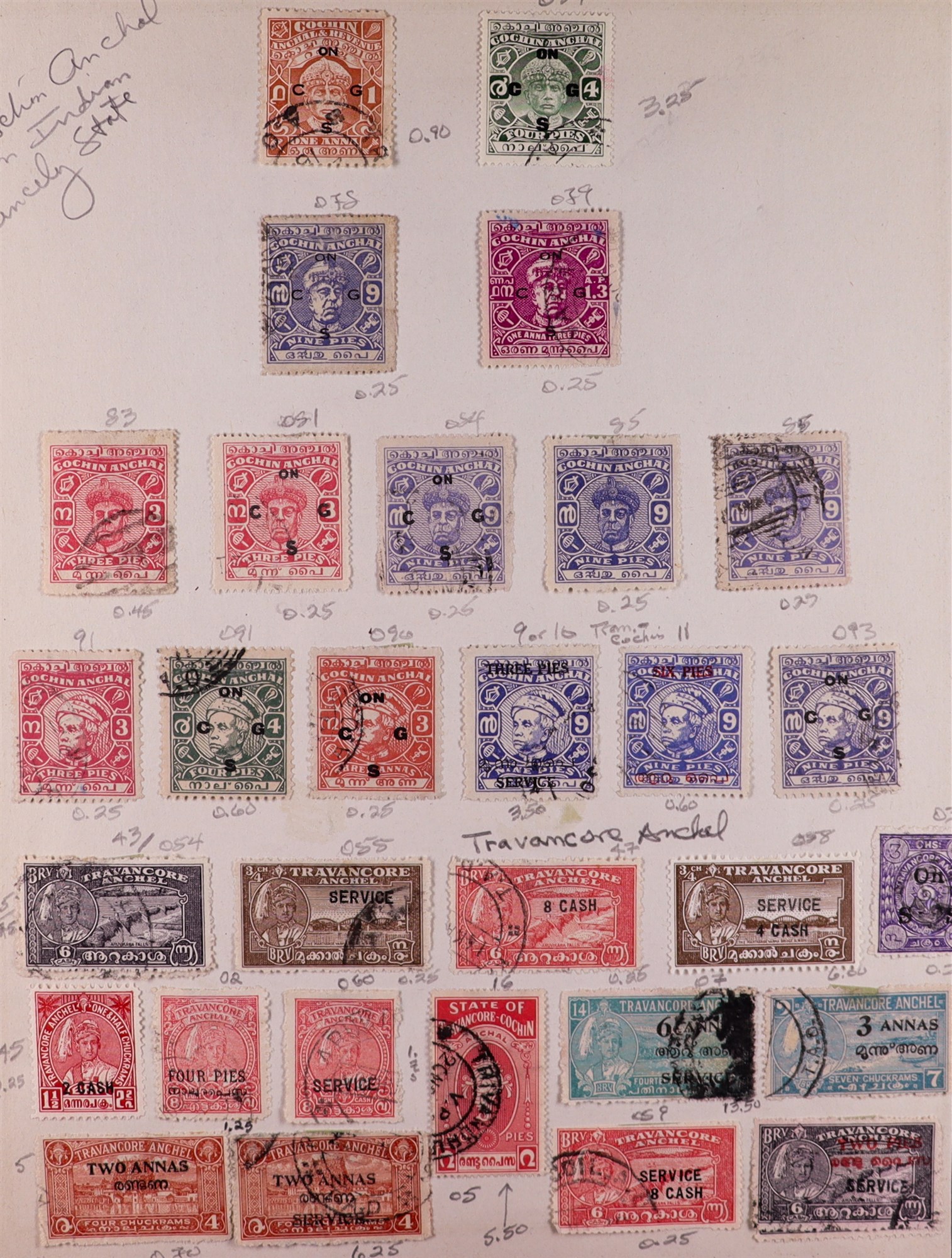 INDIA 1860-1861 MOSTLY USED COLLECTION on pages, includes 1865 to 8a, 1895 set, Officials, Indian - Image 7 of 9