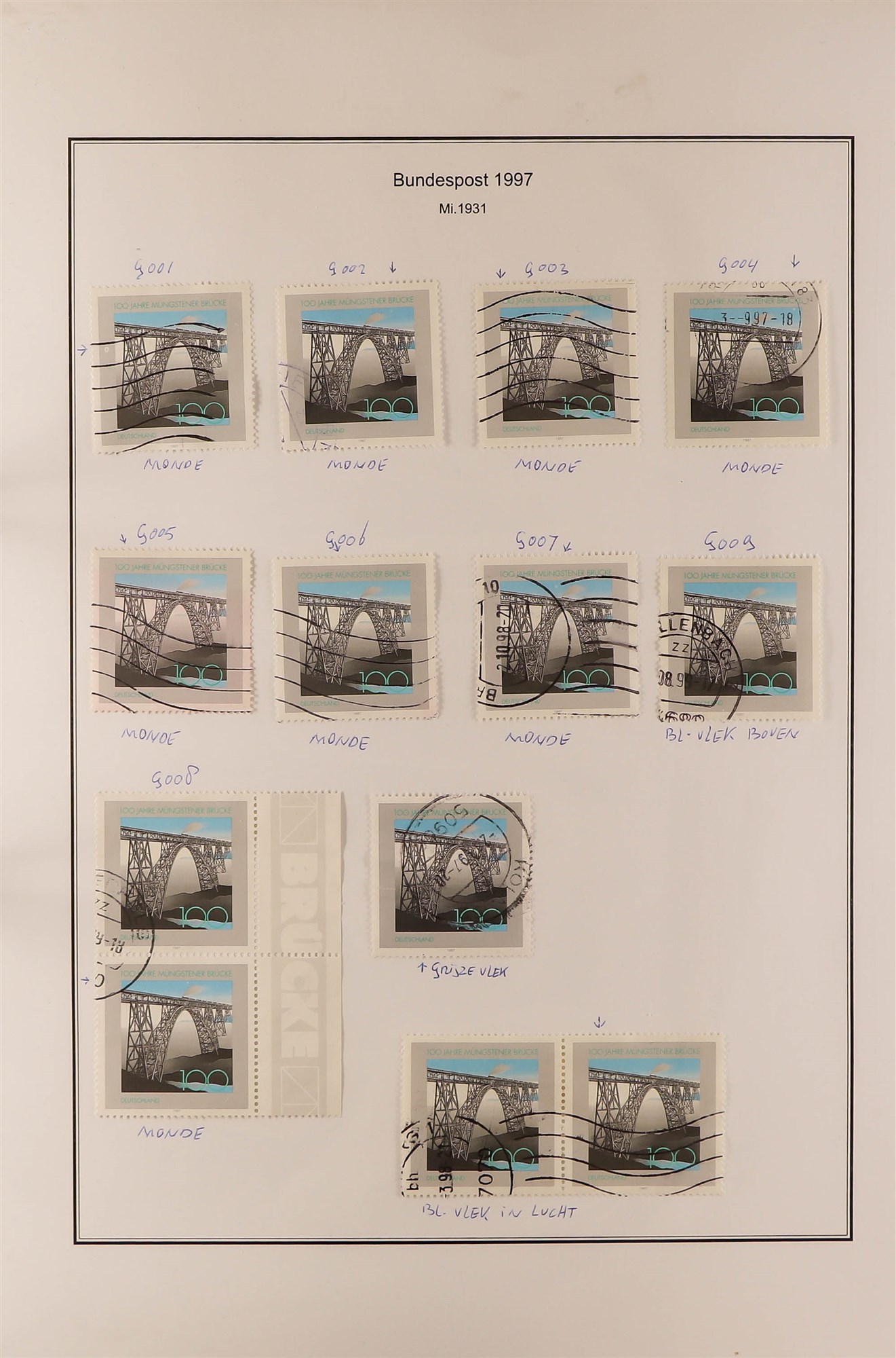 GERMANY WEST 1996 - 1999 SPECIALIZED COLLECTION of over 2000 mint, never hinged mint and used - Image 10 of 35