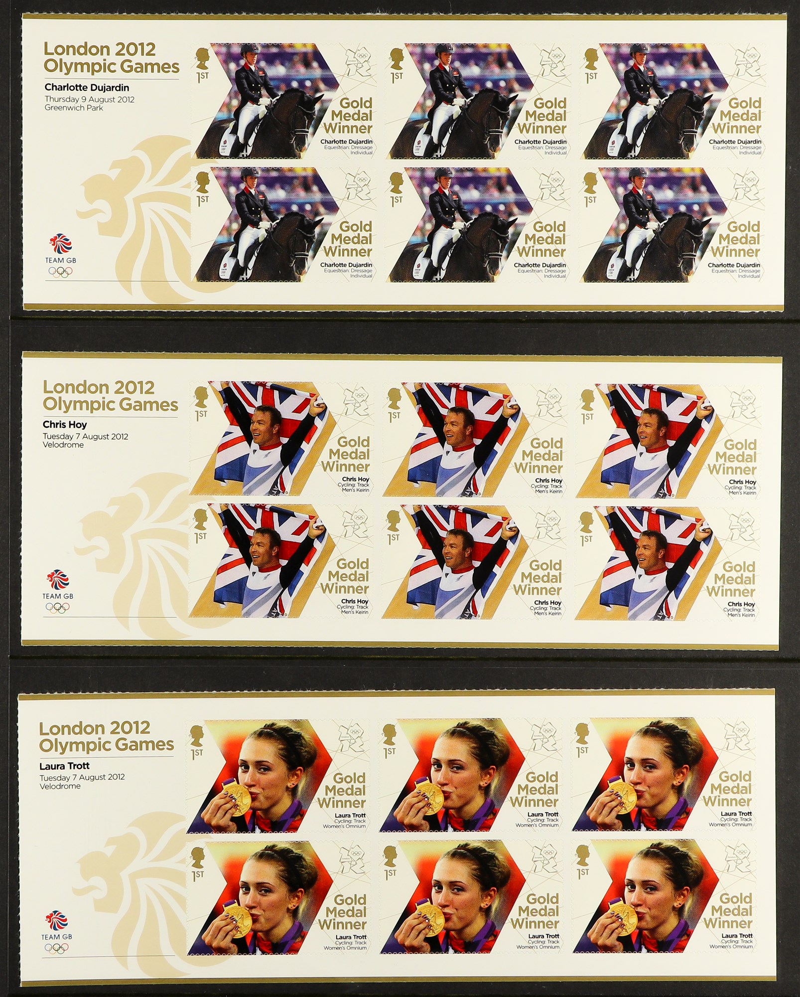 GB.ELIZABETH II 2012 Olympic Gold Medal Winners complete set of sheetlets of 6, SG 3342a/70a, and - Image 9 of 16