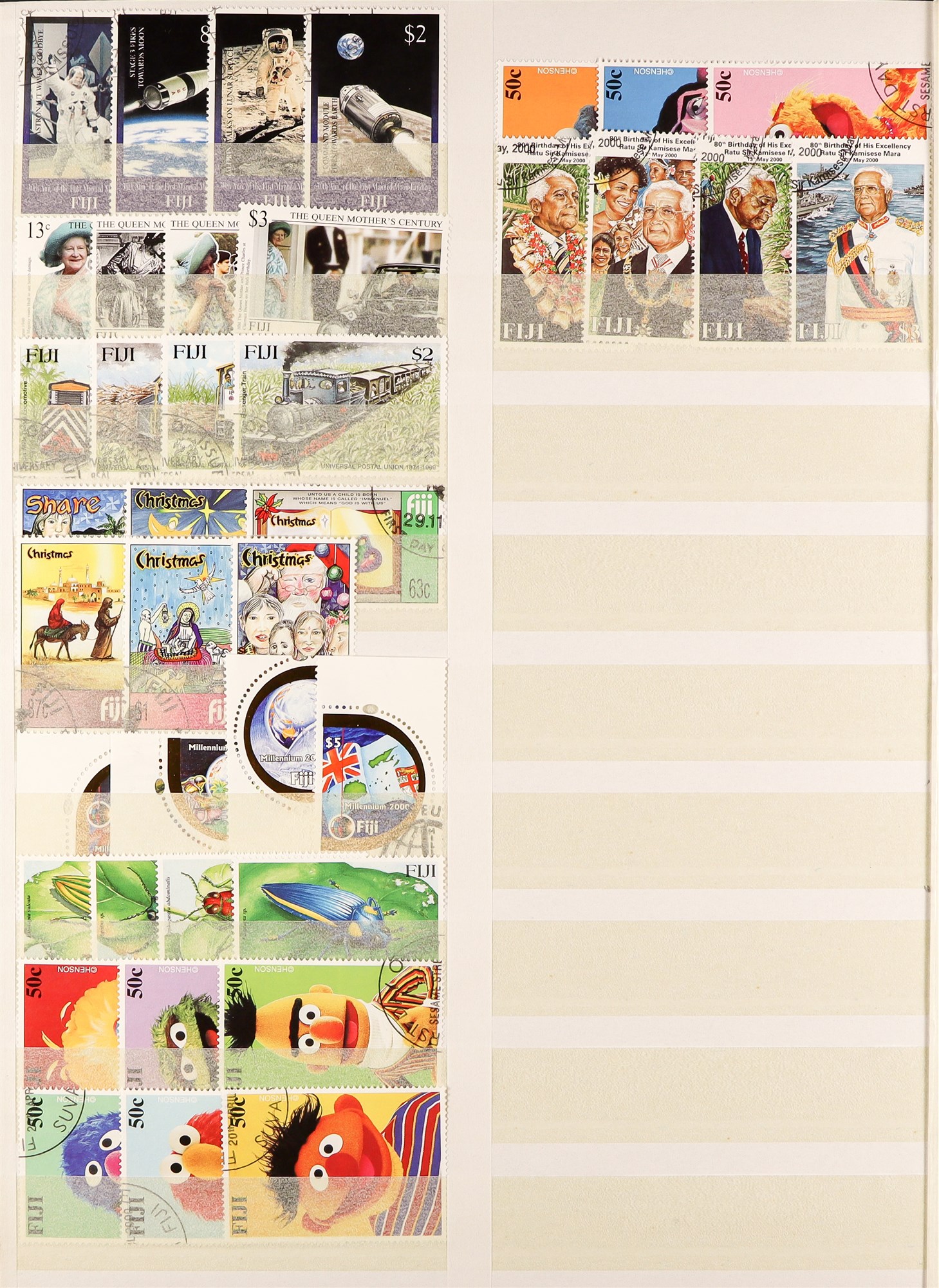 FIJI 1953 - 2000 COLLECTION of 800+ used stamps, near-complete for the period (SG 278 - 1096) with - Image 8 of 14