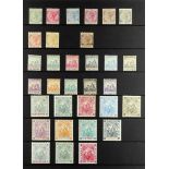 BARBADOS 1882 - 1935 MINT COLLECTION of 90+ stamps on protective pages, note 1892-1903 set, 1897-