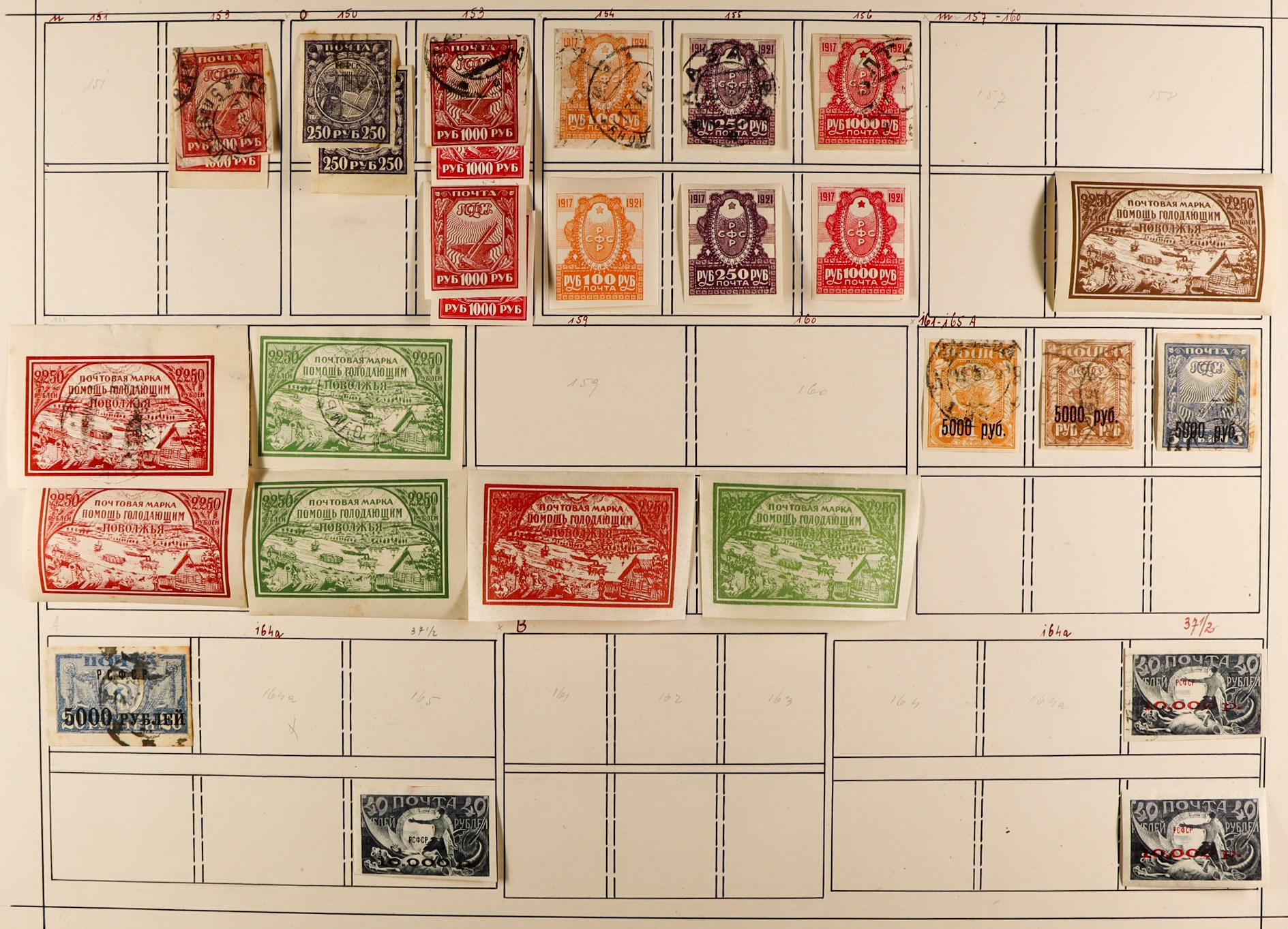 RUSSIA 1858 - 1925 COLLECTION of mint & used stamps on large pages, comprehensive incl Civil War - Image 8 of 22