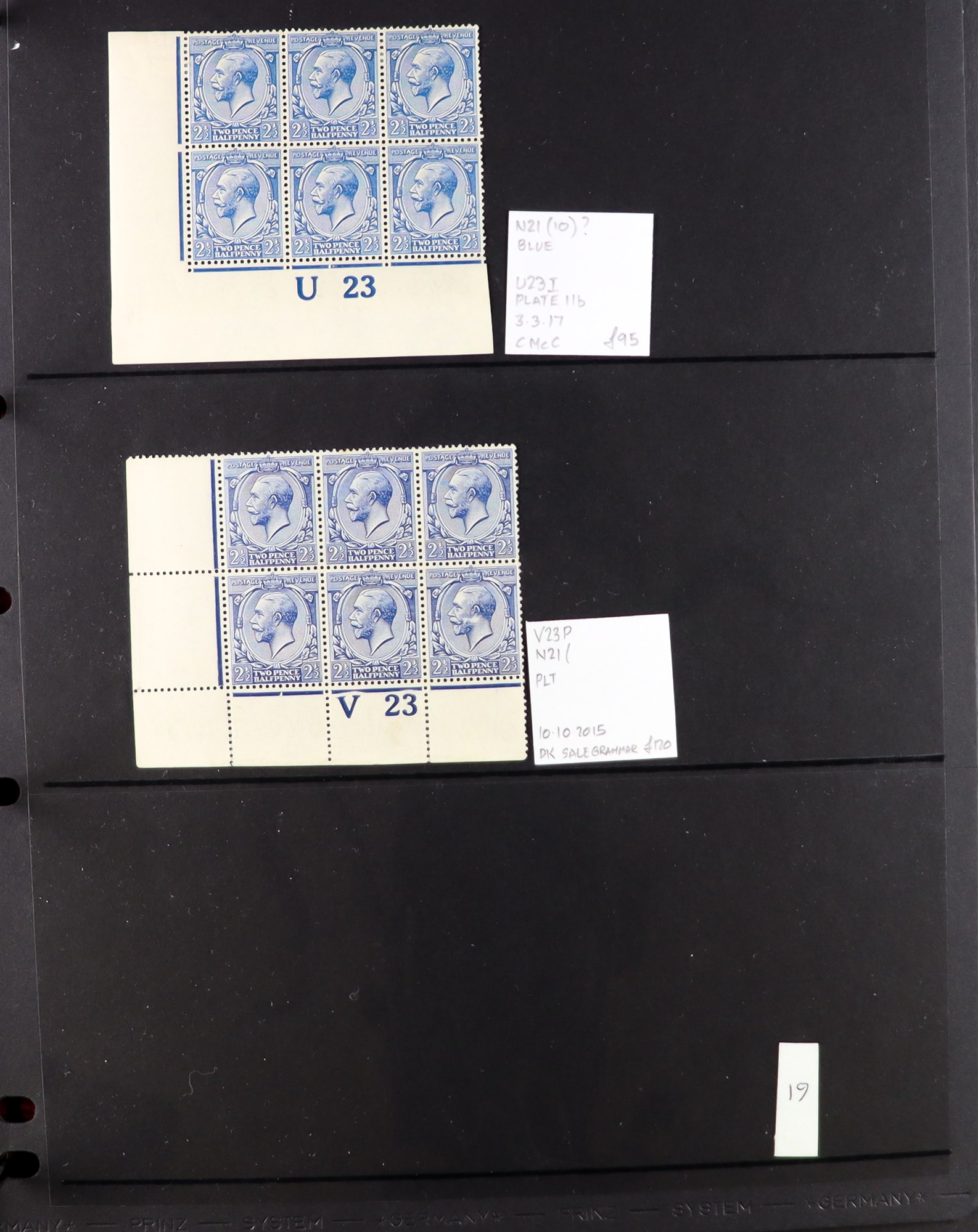 GB.GEORGE V 1912-24 2½d BLUES - SPECIALIZED CONTROL NUMBERS COLLECTION of mint (much never hinged - Image 19 of 20
