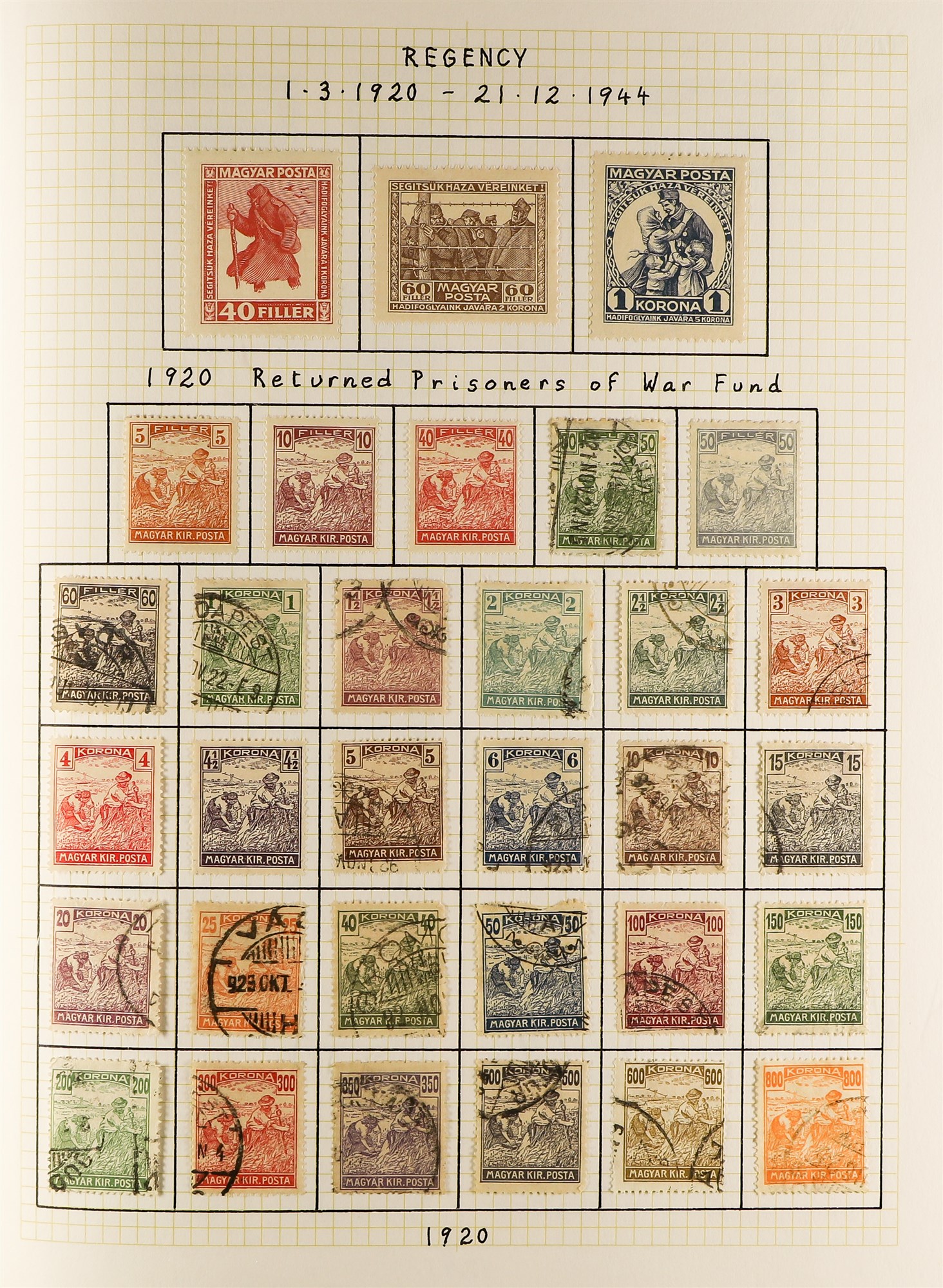 HUNGARY 1871 - 1944 COLLECTION of 1000+ mostly mint stamps, many sets, 'back of the book' with - Image 7 of 34