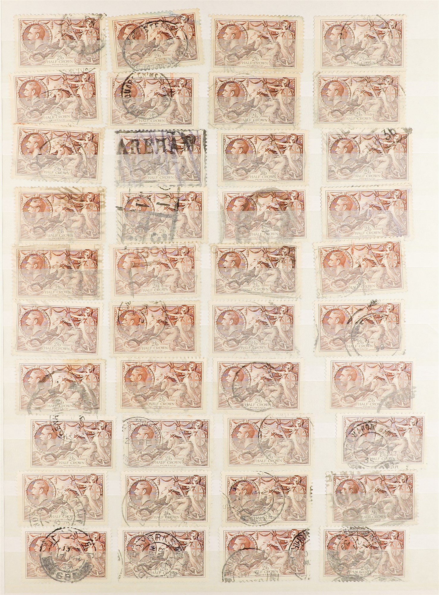 GB.GEORGE V 1934 RE-ENGRAVED SEAHORSES approx 600 used examples - 2s6d browns (440+), 5s rose- - Image 8 of 16