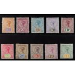 AUSTRALIAN STATES TASMANIA 1892-99 set, SG 216/225, mint. Cat £800 (10 stamps)