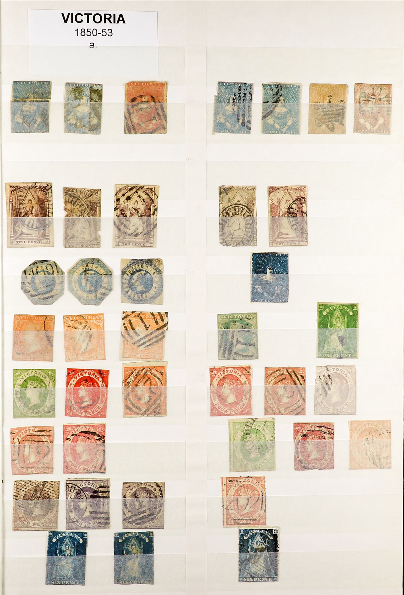 AUSTRALIAN STATES VICTORIA 1850 - 1911 COLLECTION of around 400 chiefly used stamps on protective