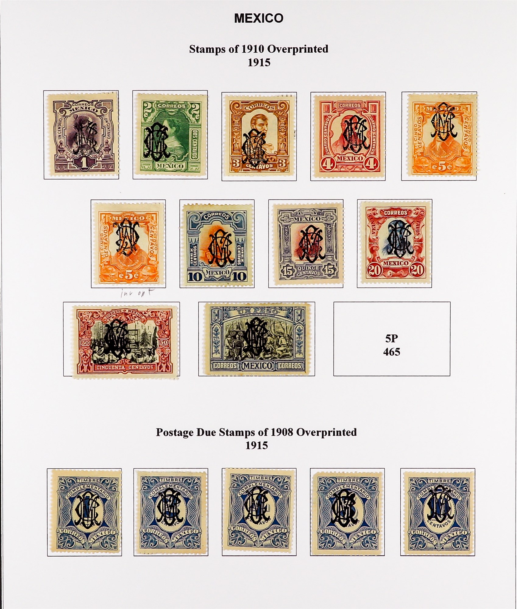 MEXICO 1913 - 1916 CIVIL WAR COLLECTION of around 300 mint stamps on pages, comprehensive with - Image 5 of 13