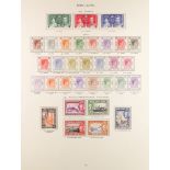 HONG KONG 1937 - 1951 COMPREHENSIVE COLLECTION of 45+ mint stamps on both sides on an SG KGVI '