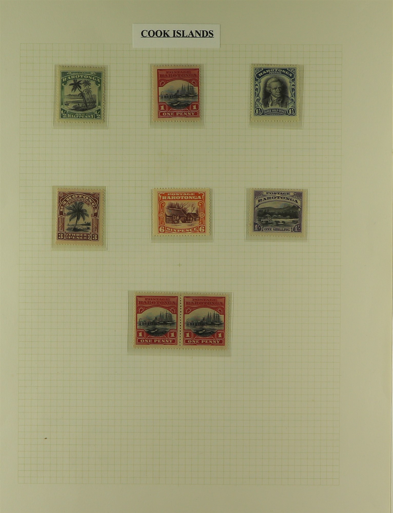 COOK IS. 1899 - 1965 COLLECTION of around 100 mint & used stamps on album pages, note 1899-00 1d - Image 7 of 15