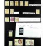 GB.QUEEN VICTORIA OXFORD UNION SOCIETY UNDERPRINTS COLLECTION of 14 used 1864 - 1881 stamps of