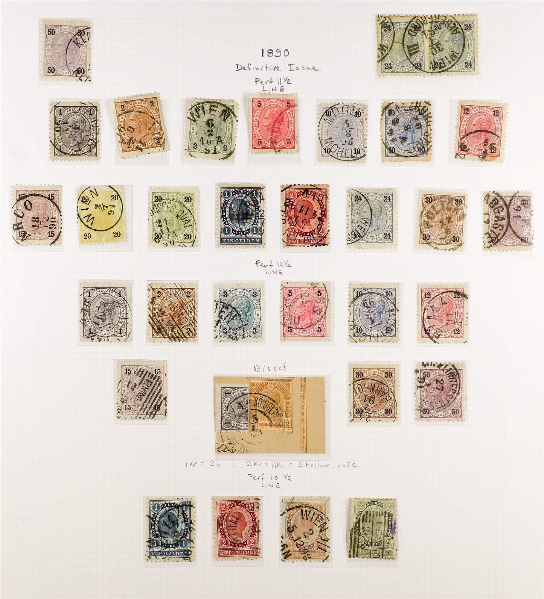 AUSTRIA 1890 - 1907 FRANZ JOSEF DEFINITIVES collection of over 300 stamps on album pages, semi- - Image 3 of 13