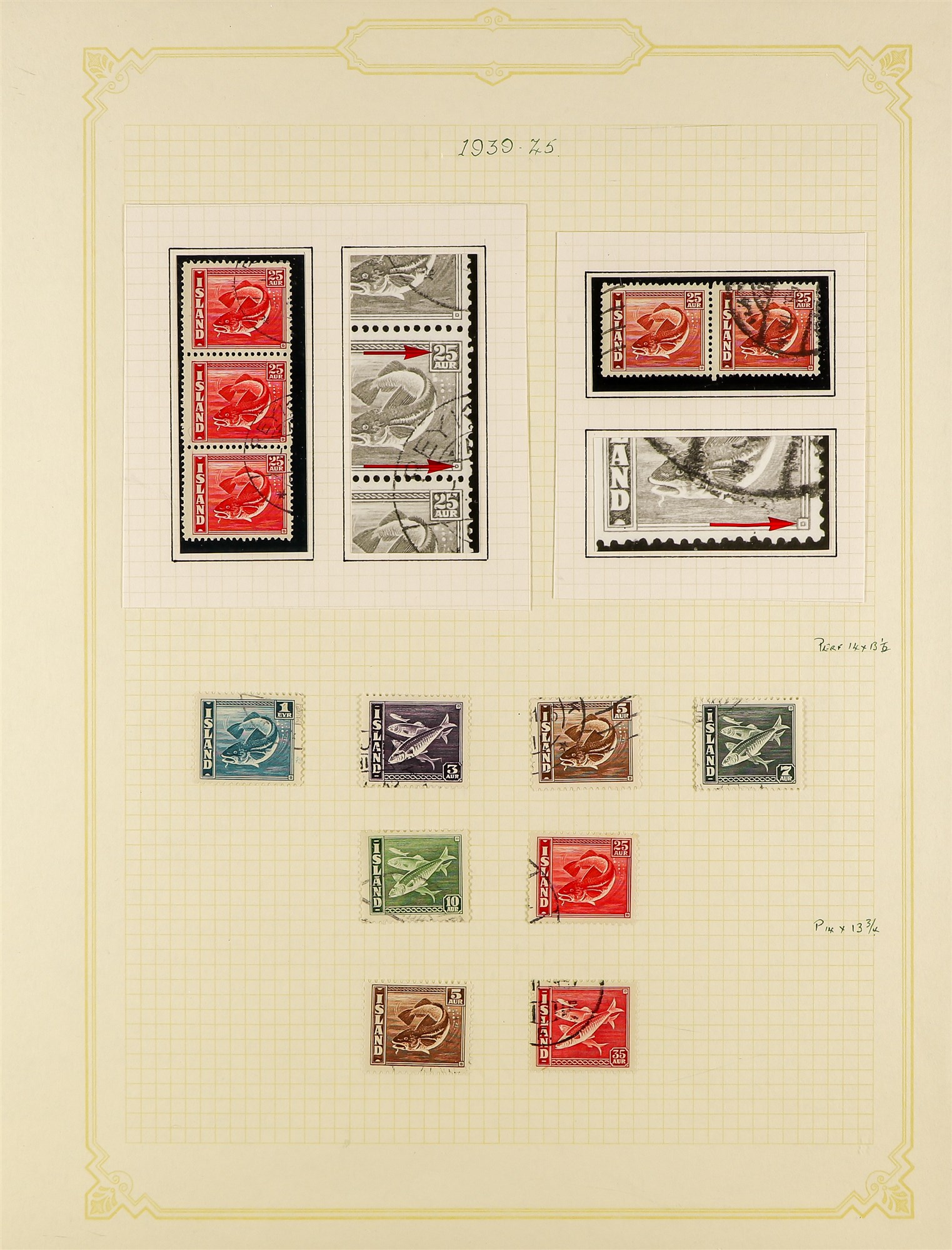 ICELAND 1901 - 1976 COLLECTION of over 700 used stamps on album pages, chiefly complete sets. Cat £ - Image 12 of 26