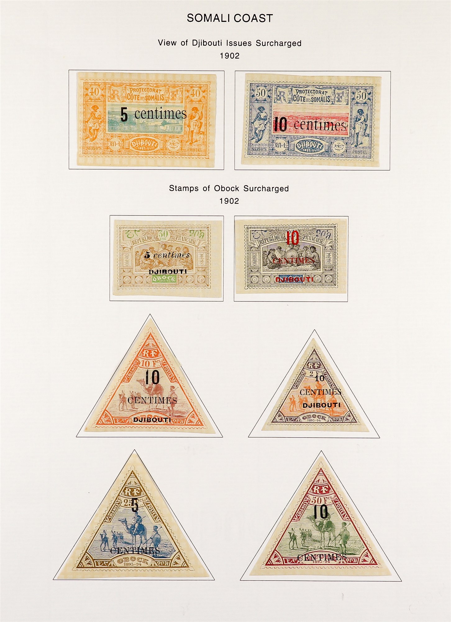 FRENCH COLONIES SOMALI COAST 1894-1902 collection of 25 mint stamps incl. 1894 5c "DJ" opt (signed - Image 5 of 5